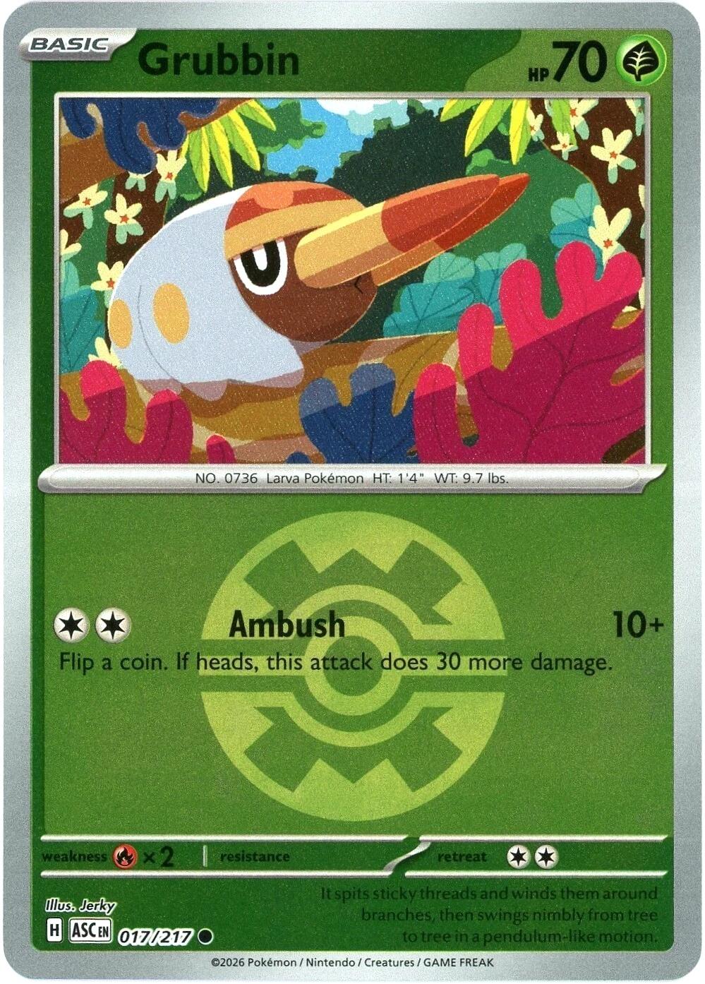 Grubbin (017/217) (Quick Ball) [Mega Evolution: Ascended Heroes] | Exor Games Summserside