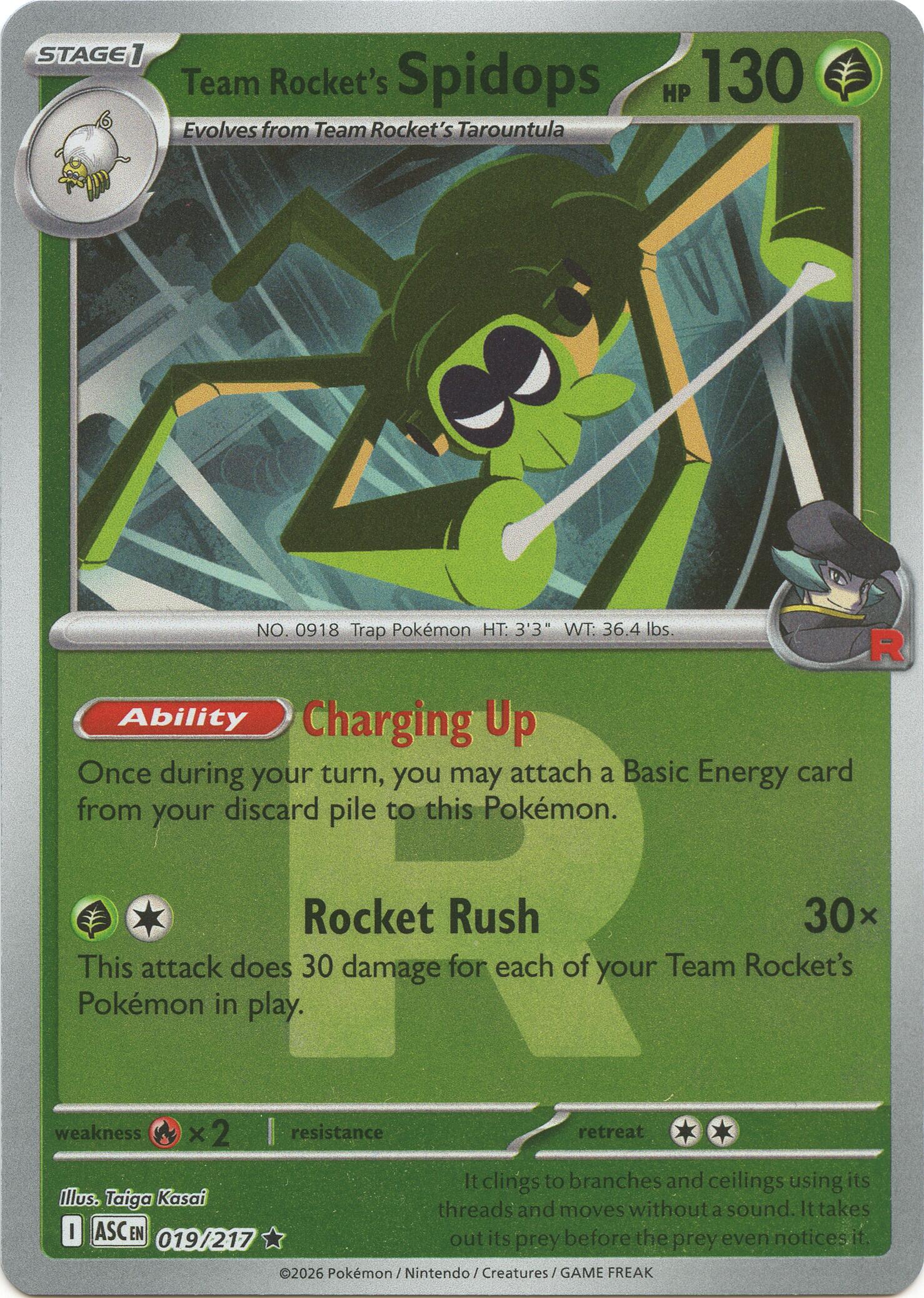 Team Rocket's Spidops (019/217) (Team Rocket) [Mega Evolution: Ascended Heroes] | Exor Games Summserside