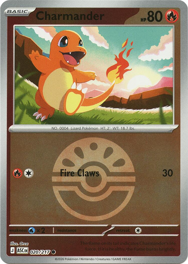 Charmander (020/217) (Quick Ball) [Mega Evolution: Ascended Heroes] | Exor Games Summserside
