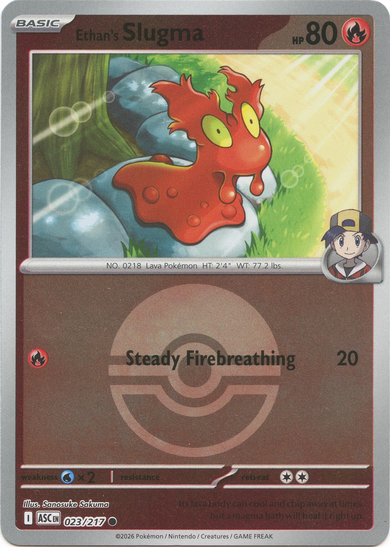 Ethan's Slugma (023/217) (Poke Ball) [Mega Evolution: Ascended Heroes] | Exor Games Summserside