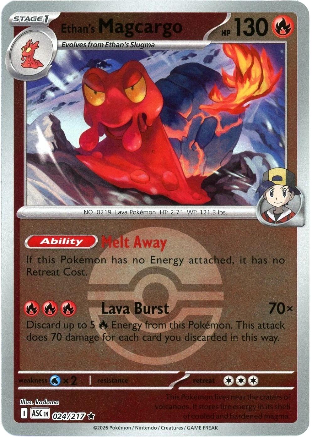 Ethan's Magcargo (024/217) (Poke Ball) [Mega Evolution: Ascended Heroes] | Exor Games Summserside