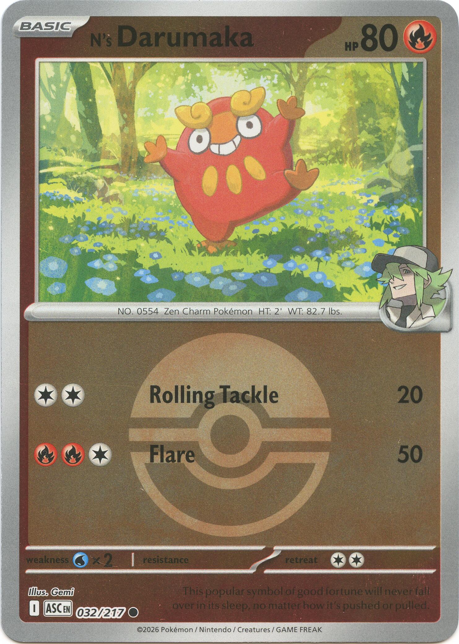 N's Darumaka (032/217) (Poke Ball) [Mega Evolution: Ascended Heroes] | Exor Games Summserside