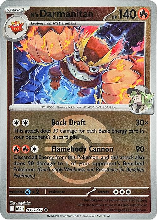 N's Darmanitan (033/217) (Poke Ball) [Mega Evolution: Ascended Heroes] | Exor Games Summserside