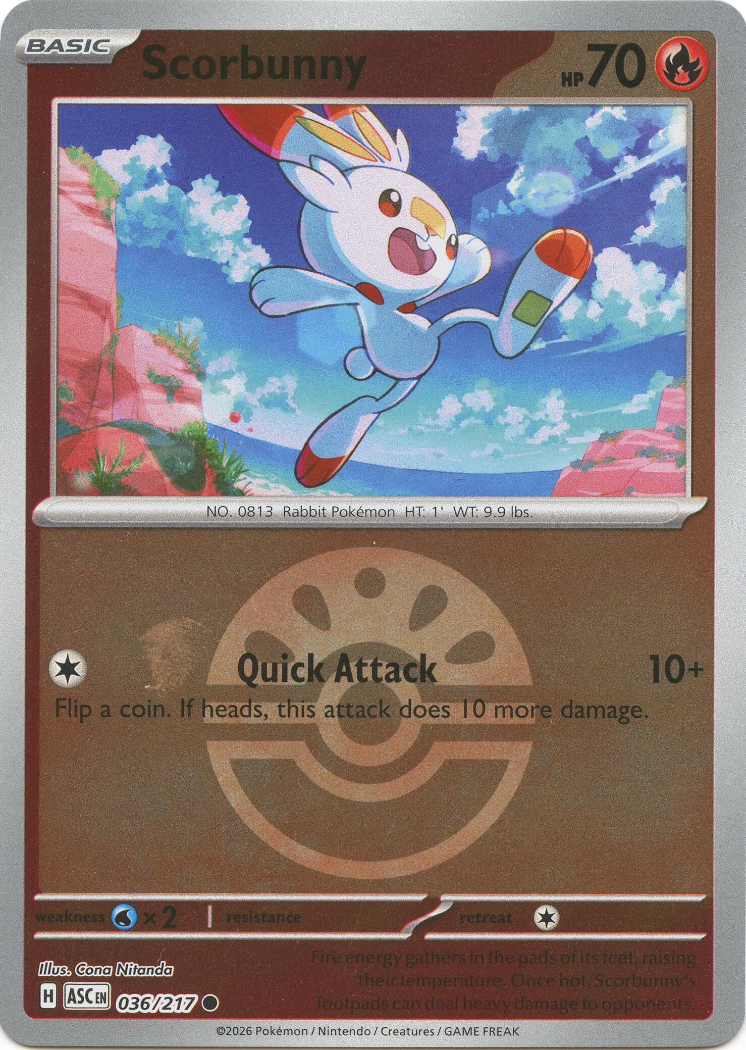 Scorbunny (036/217) (Friend Ball) [Mega Evolution: Ascended Heroes] | Exor Games Summserside