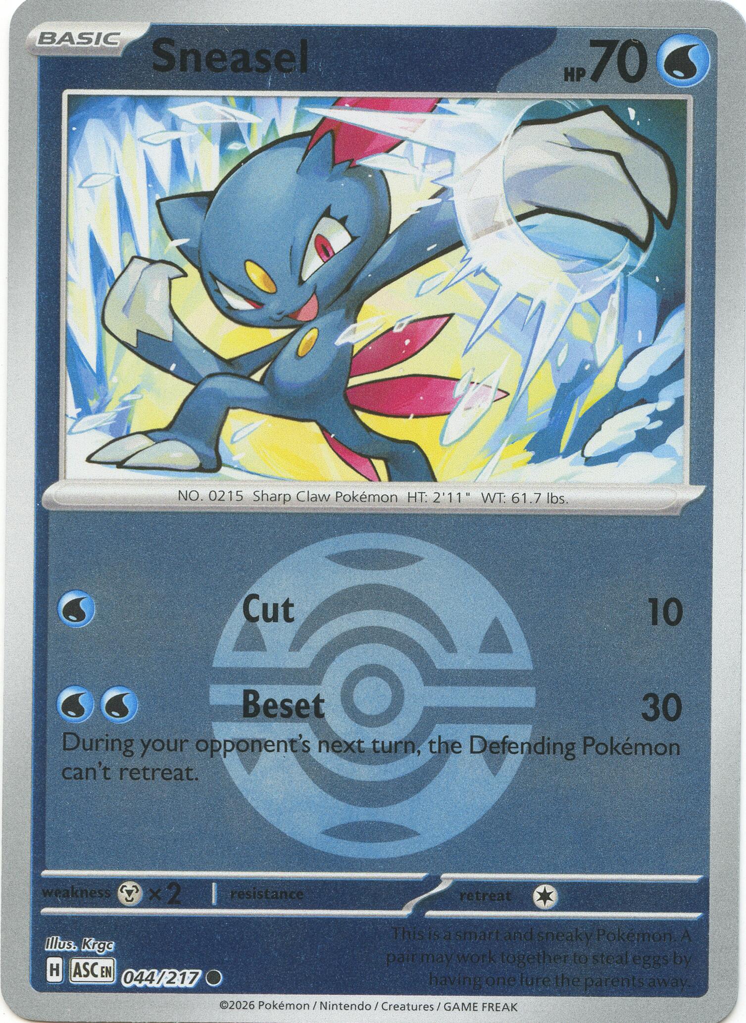 Sneasel (044/217) (Dusk Ball) [Mega Evolution: Ascended Heroes] | Exor Games Summserside