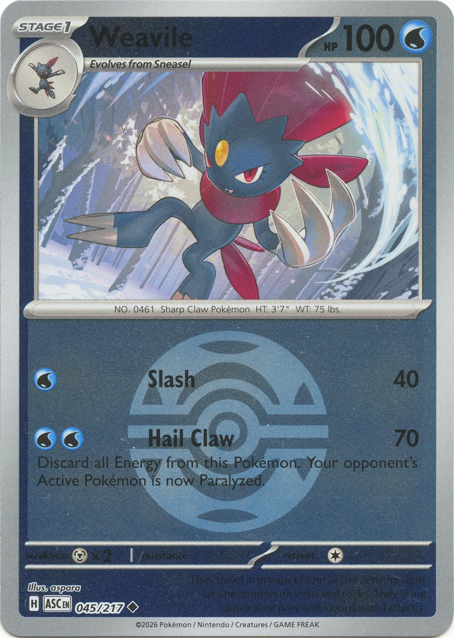 Weavile (045/217) (Dusk Ball) [Mega Evolution: Ascended Heroes] | Exor Games Summserside