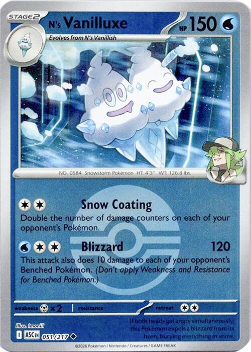 N's Vanilluxe (051/217) (Poke Ball) [Mega Evolution: Ascended Heroes] | Exor Games Summserside