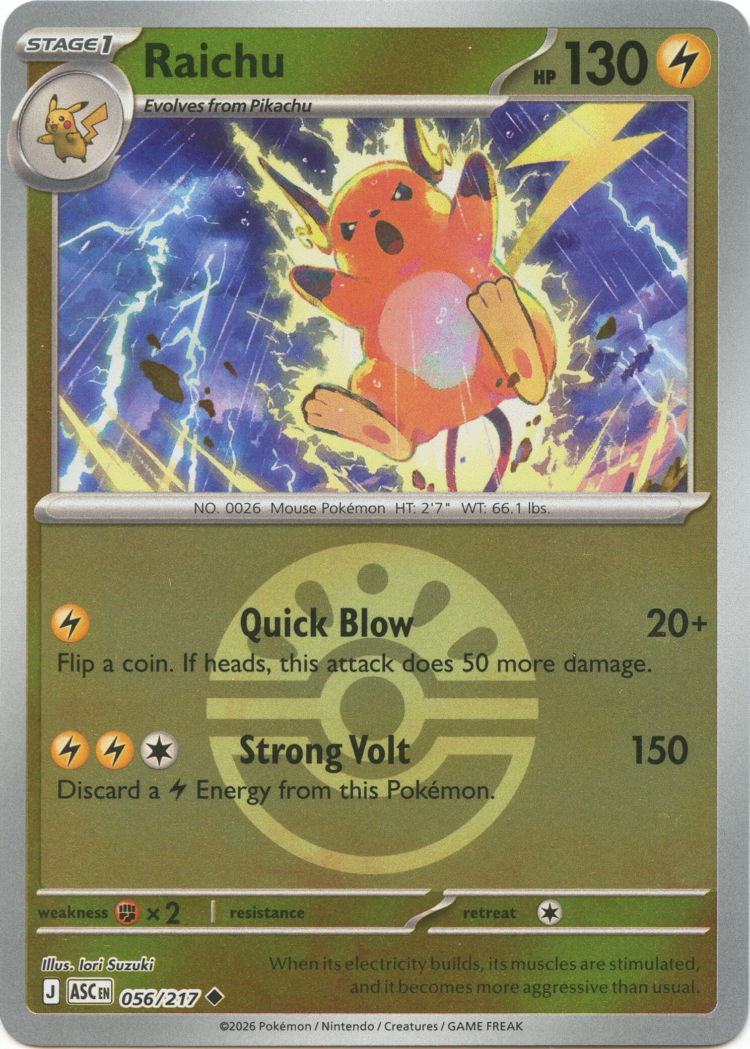 Raichu (056/217) (Friend Ball) [Mega Evolution: Ascended Heroes] | Exor Games Summserside