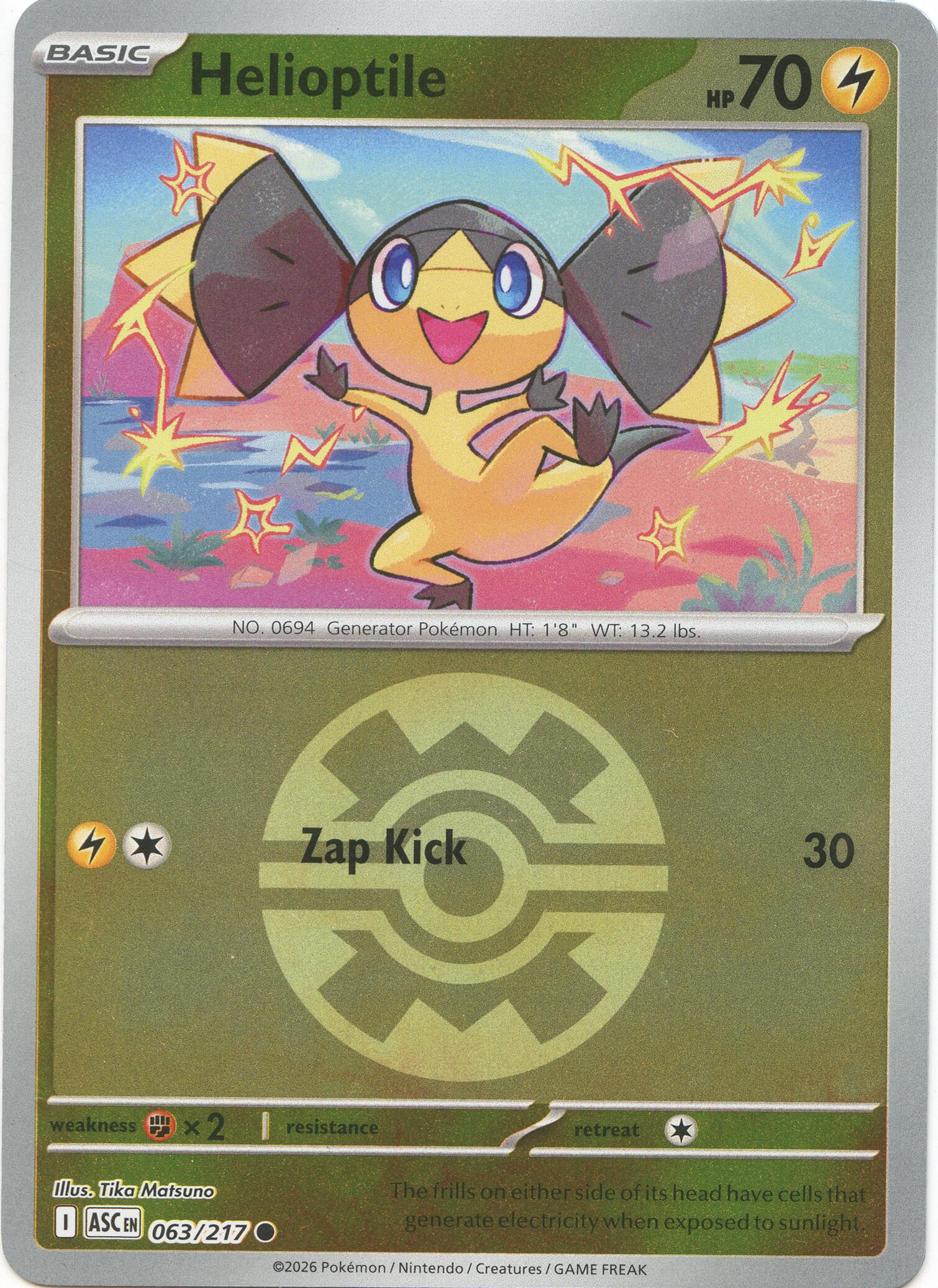 Helioptile (063/217) (Quick Ball) [Mega Evolution: Ascended Heroes] | Exor Games Summserside