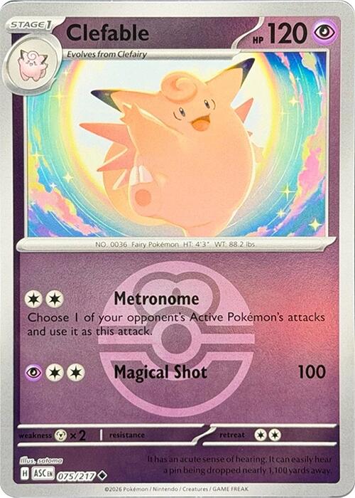 Clefable (075/217) (Love Ball) [Mega Evolution: Ascended Heroes] | Exor Games Summserside