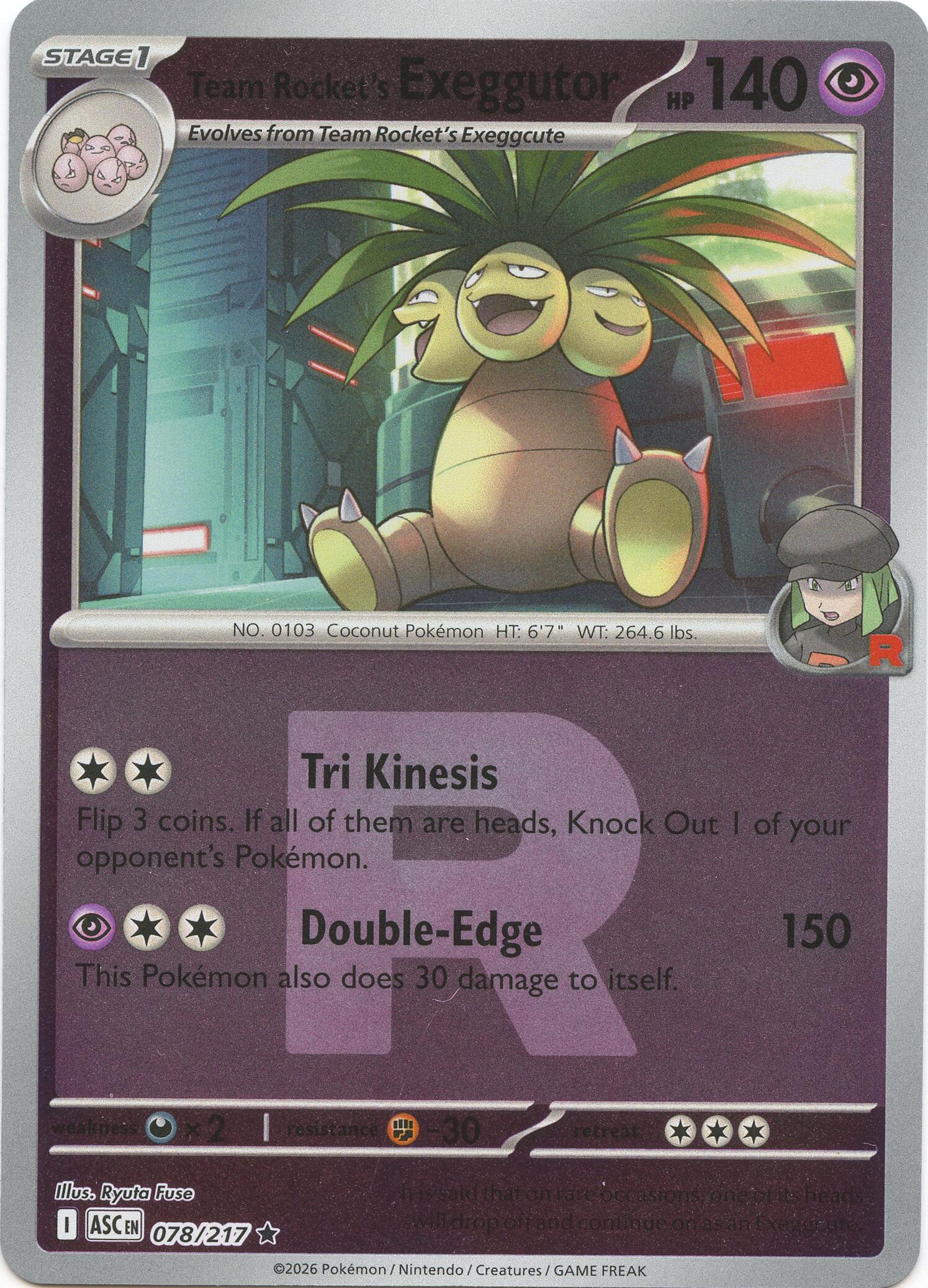Team Rocket's Exeggutor (078/217) (Team Rocket) [Mega Evolution: Ascended Heroes] | Exor Games Summserside