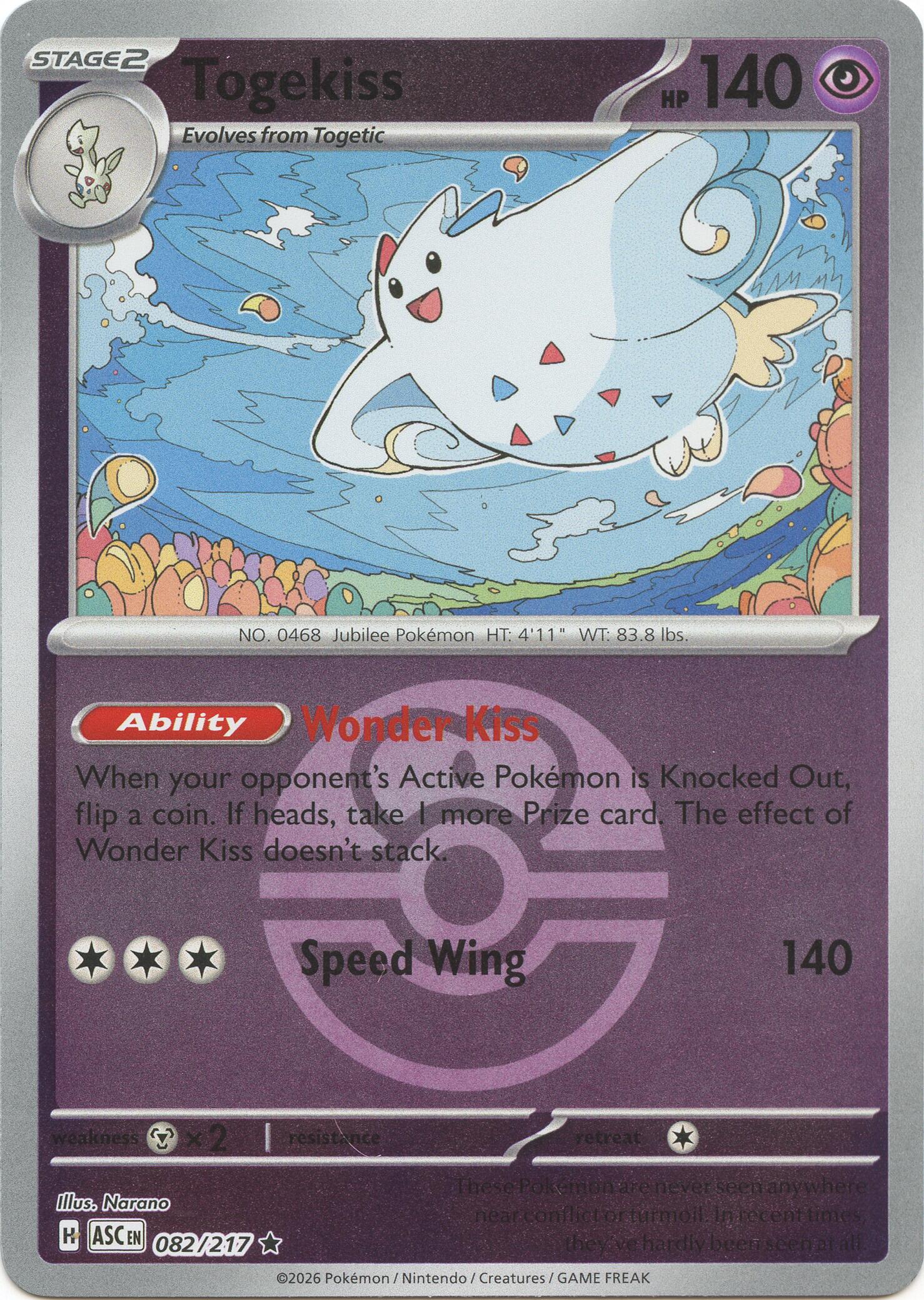 Togekiss (082/217) (Love Ball) [Mega Evolution: Ascended Heroes] | Exor Games Summserside