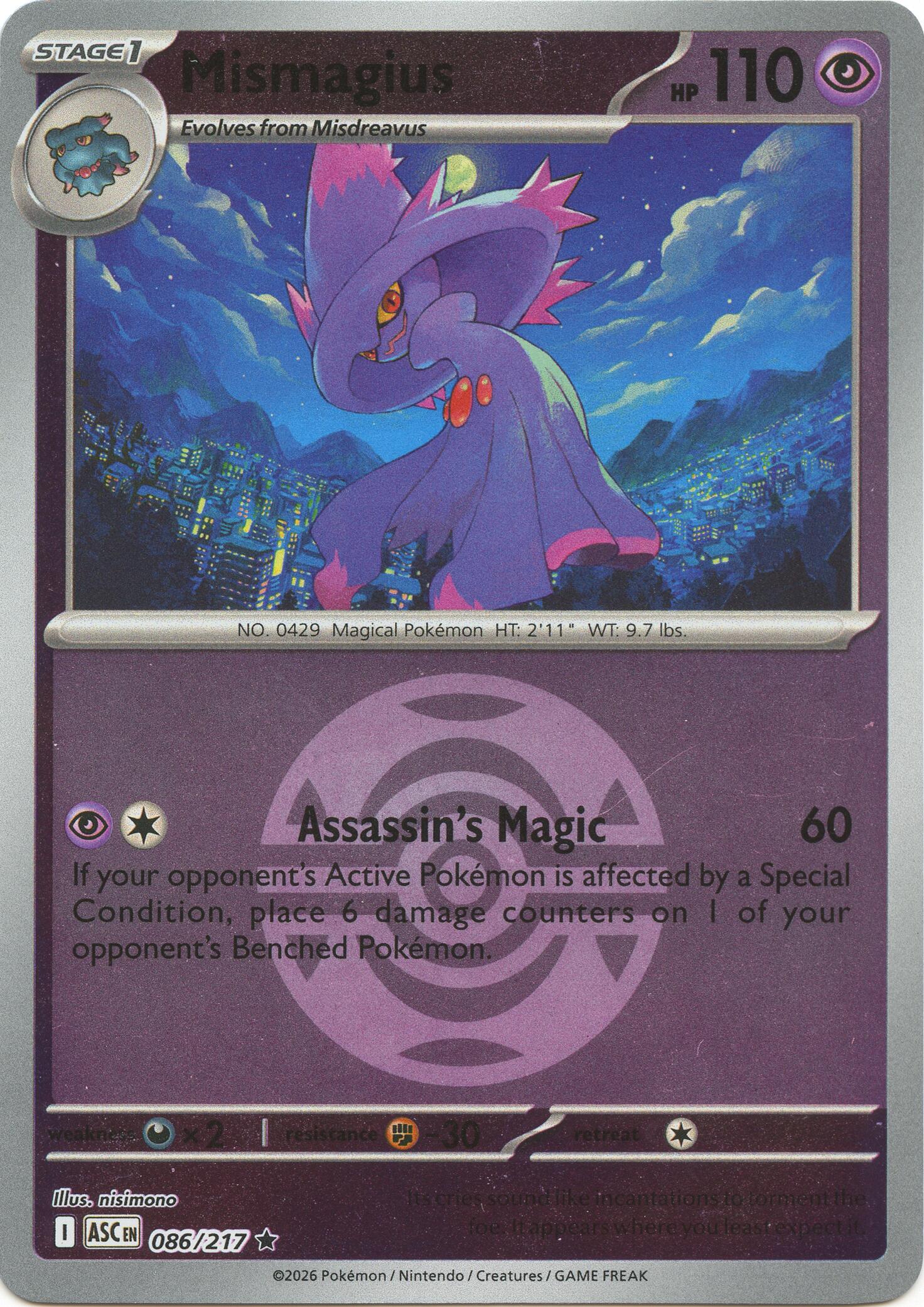 Mismagius (086/217) (Dusk Ball) [Mega Evolution: Ascended Heroes] | Exor Games Summserside