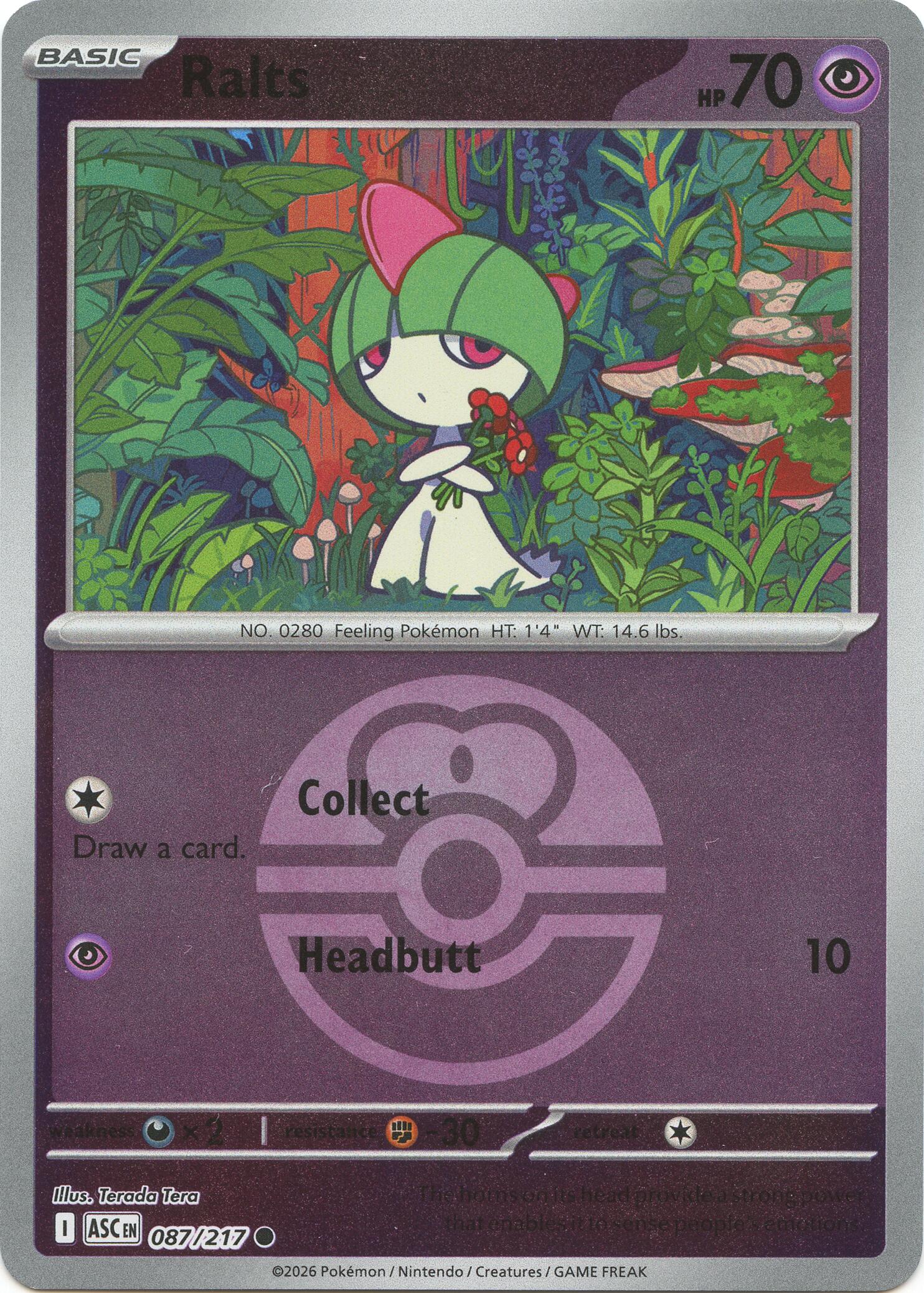 Ralts (087/217) (Love Ball) [Mega Evolution: Ascended Heroes] | Exor Games Summserside