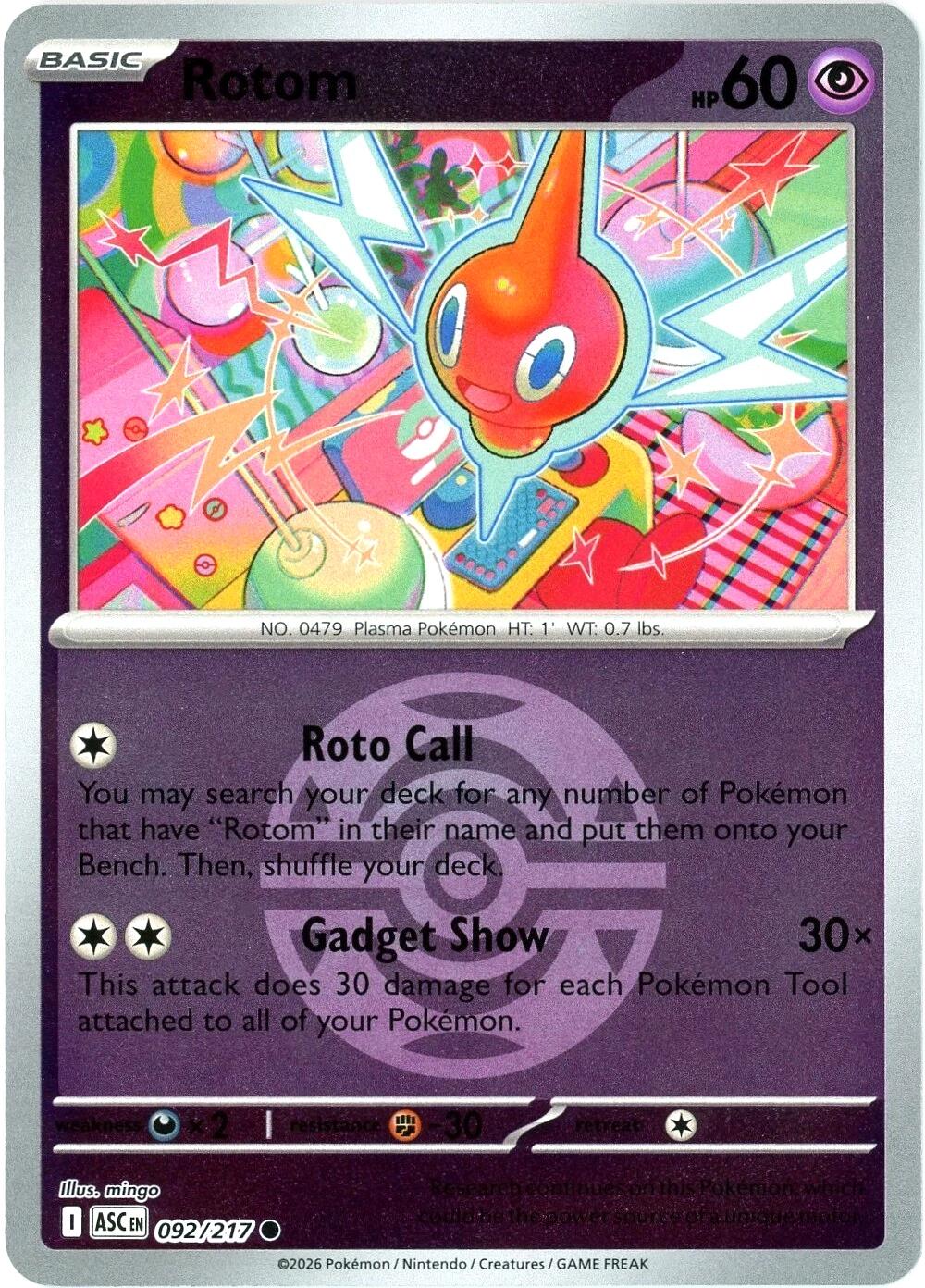 Rotom (092/217) (Dusk Ball) [Mega Evolution: Ascended Heroes] | Exor Games Summserside