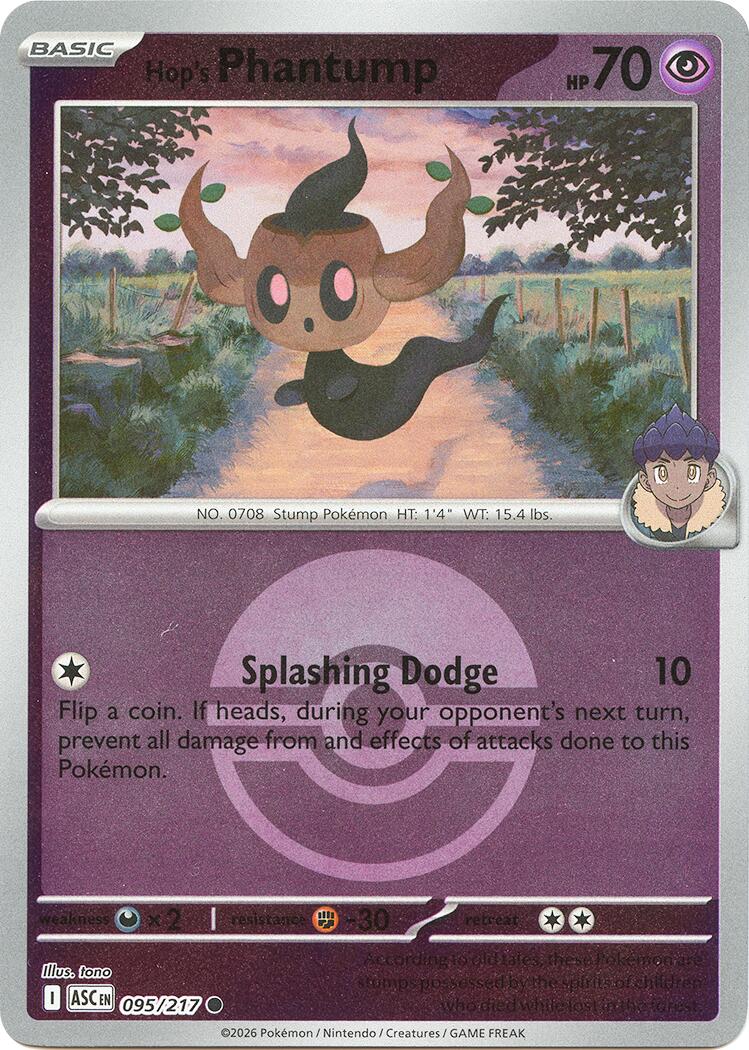 Hop's Phantump (095/217) (Poke Ball) [Mega Evolution: Ascended Heroes] | Exor Games Summserside