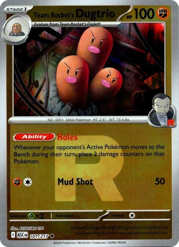 Team Rocket's Dugtrio (101/217) (Team Rocket) [Mega Evolution: Ascended Heroes] | Exor Games Summserside