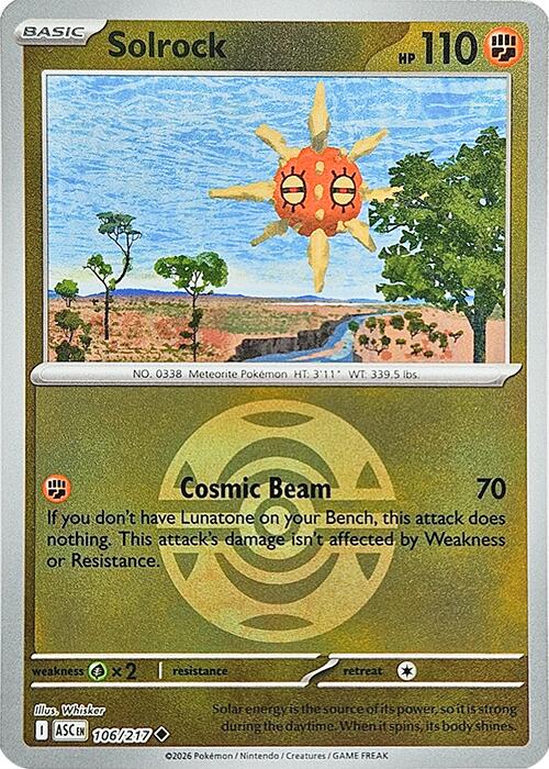 Solrock (106/217) (Dusk Ball) [Mega Evolution: Ascended Heroes] | Exor Games Summserside