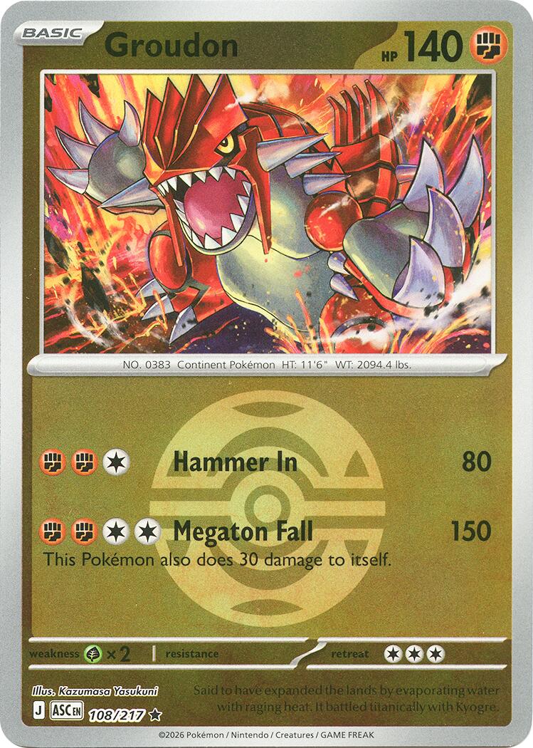 Groudon (108/217) (Dusk Ball) [Mega Evolution: Ascended Heroes] | Exor Games Summserside