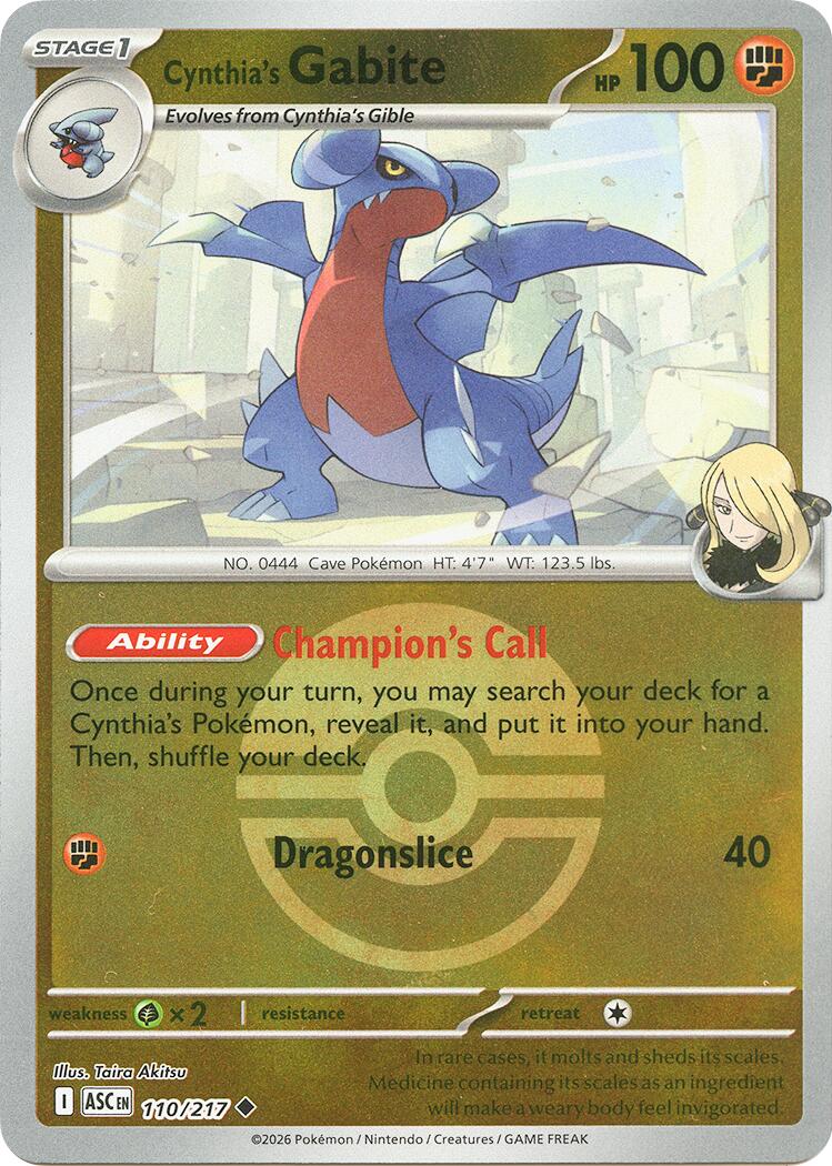Cynthia's Gabite (110/217) (Poke Ball) [Mega Evolution: Ascended Heroes] | Exor Games Summserside