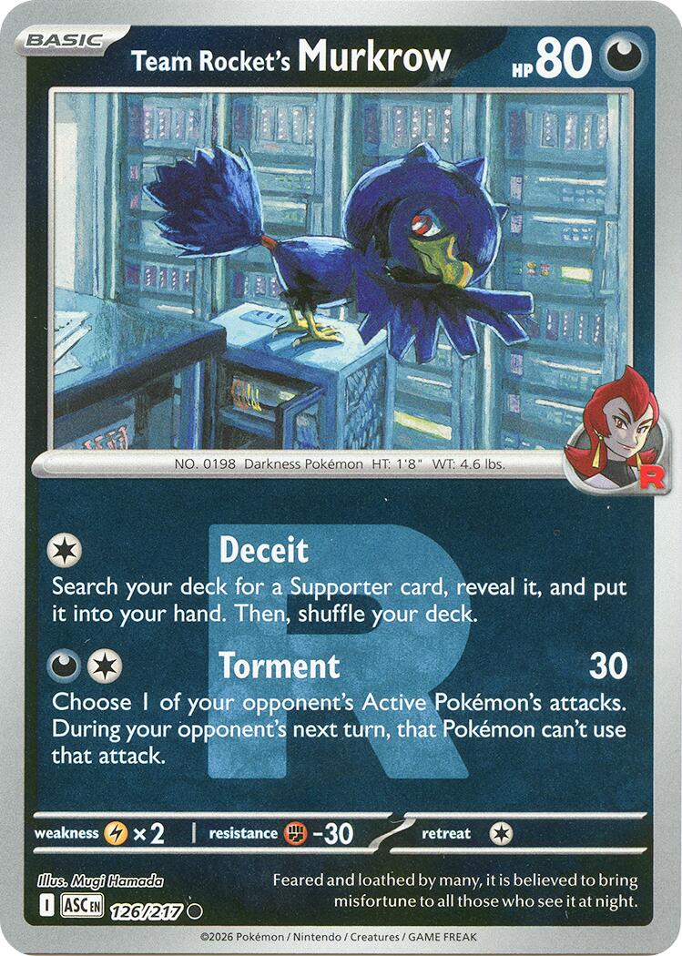 Team Rocket's Murkrow (126/217) (Team Rocket) [Mega Evolution: Ascended Heroes] | Exor Games Summserside