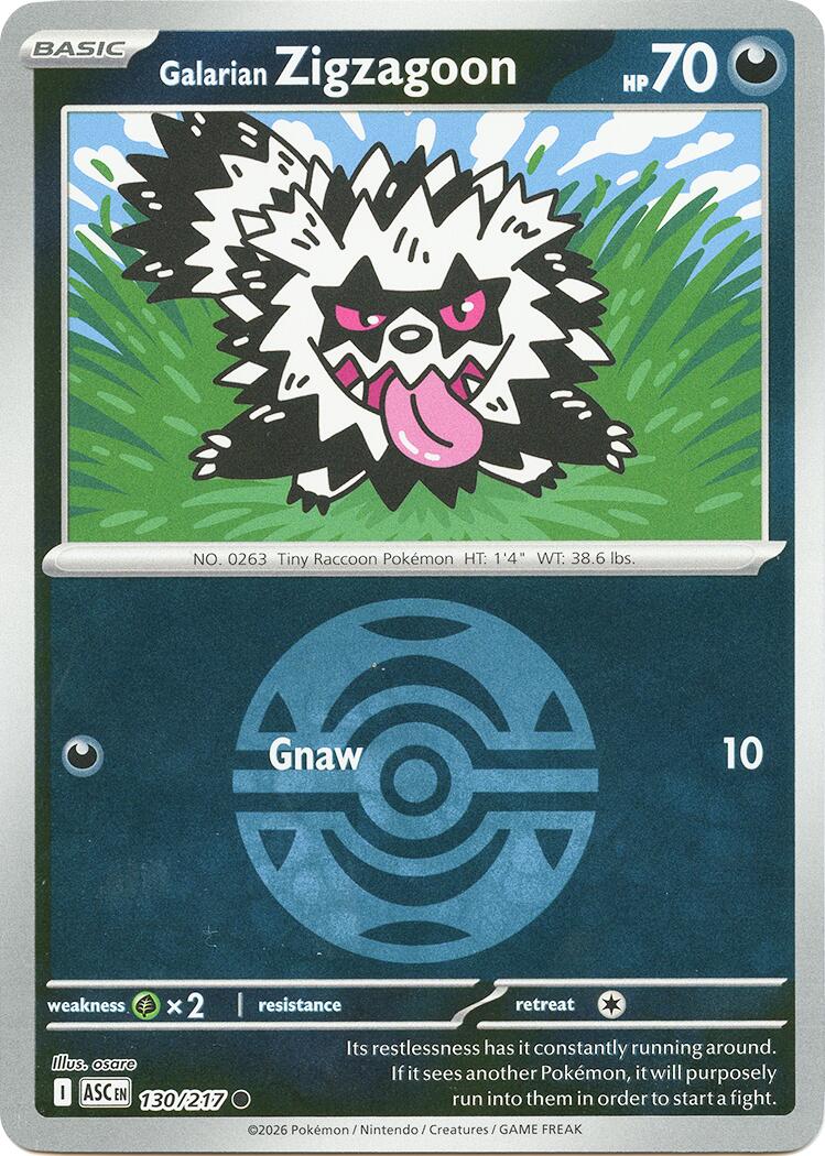 Galarian Zigzagoon (130/217) (Dusk Ball) [Mega Evolution: Ascended Heroes] | Exor Games Summserside