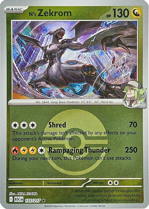 N's Zekrom (155/217) (Poke Ball) [Mega Evolution: Ascended Heroes] | Exor Games Summserside