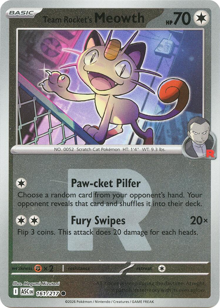 Team Rocket's Meowth (161/217) (Team Rocket) [Mega Evolution: Ascended Heroes] | Exor Games Summserside