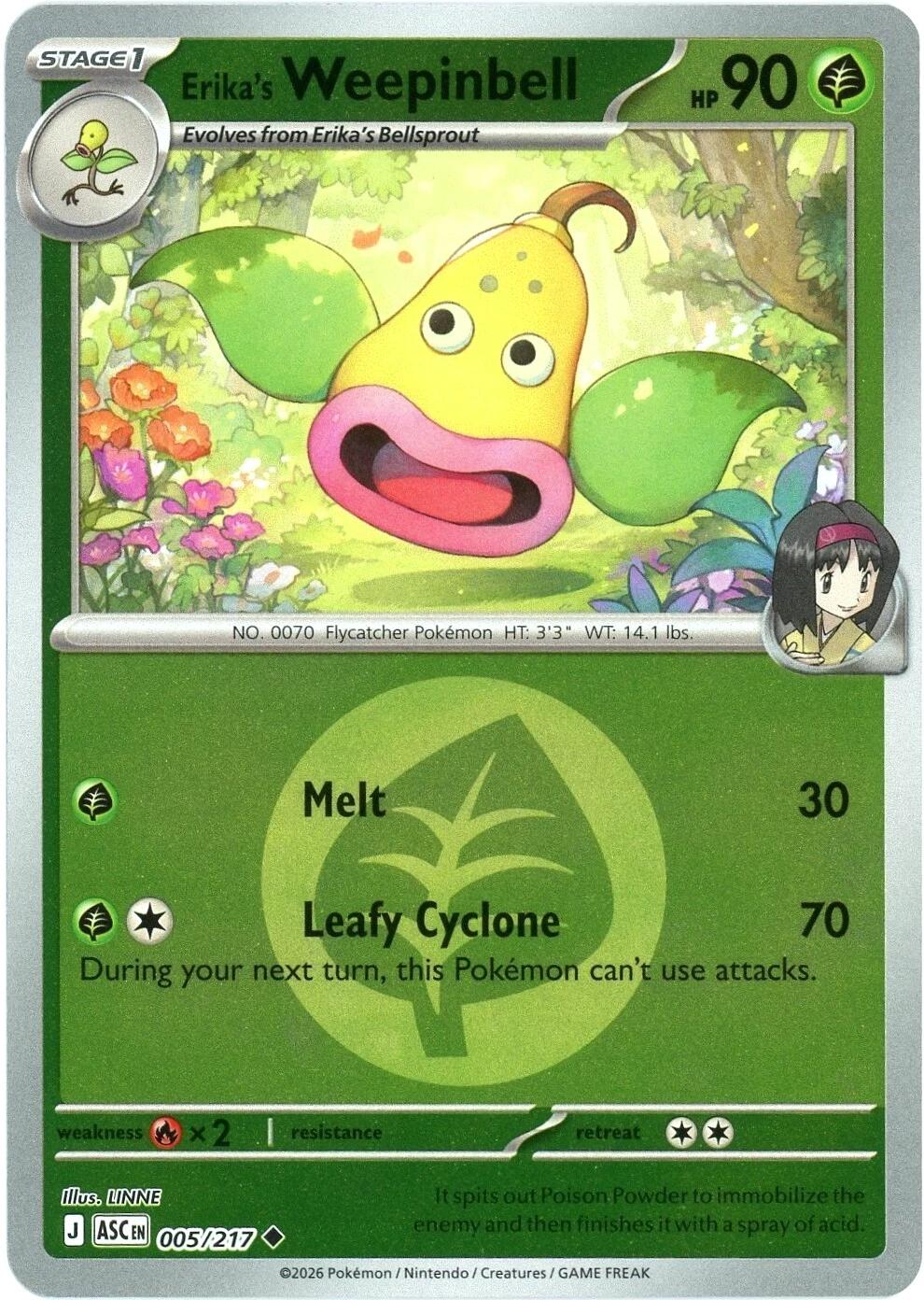 Erika's Weepinbell (005/217) (Energy Symbol Pattern) [Mega Evolution: Ascended Heroes] | Exor Games Summserside