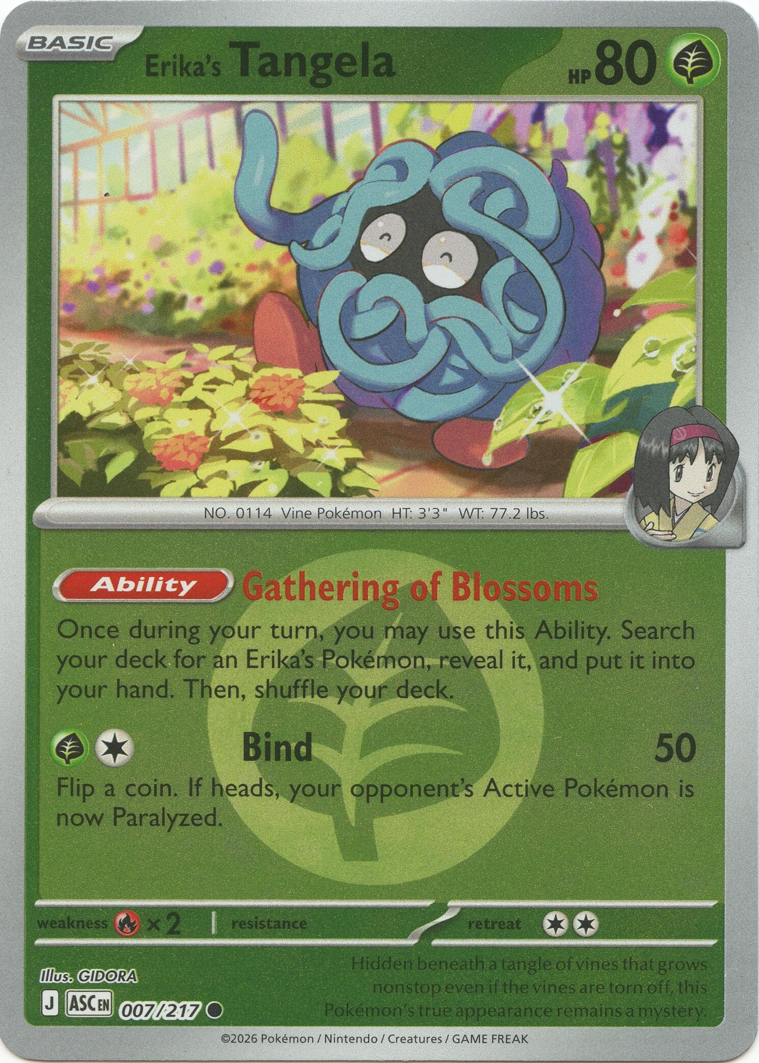 Erika's Tangela (007/217) (Energy Symbol Pattern) [Mega Evolution: Ascended Heroes] | Exor Games Summserside