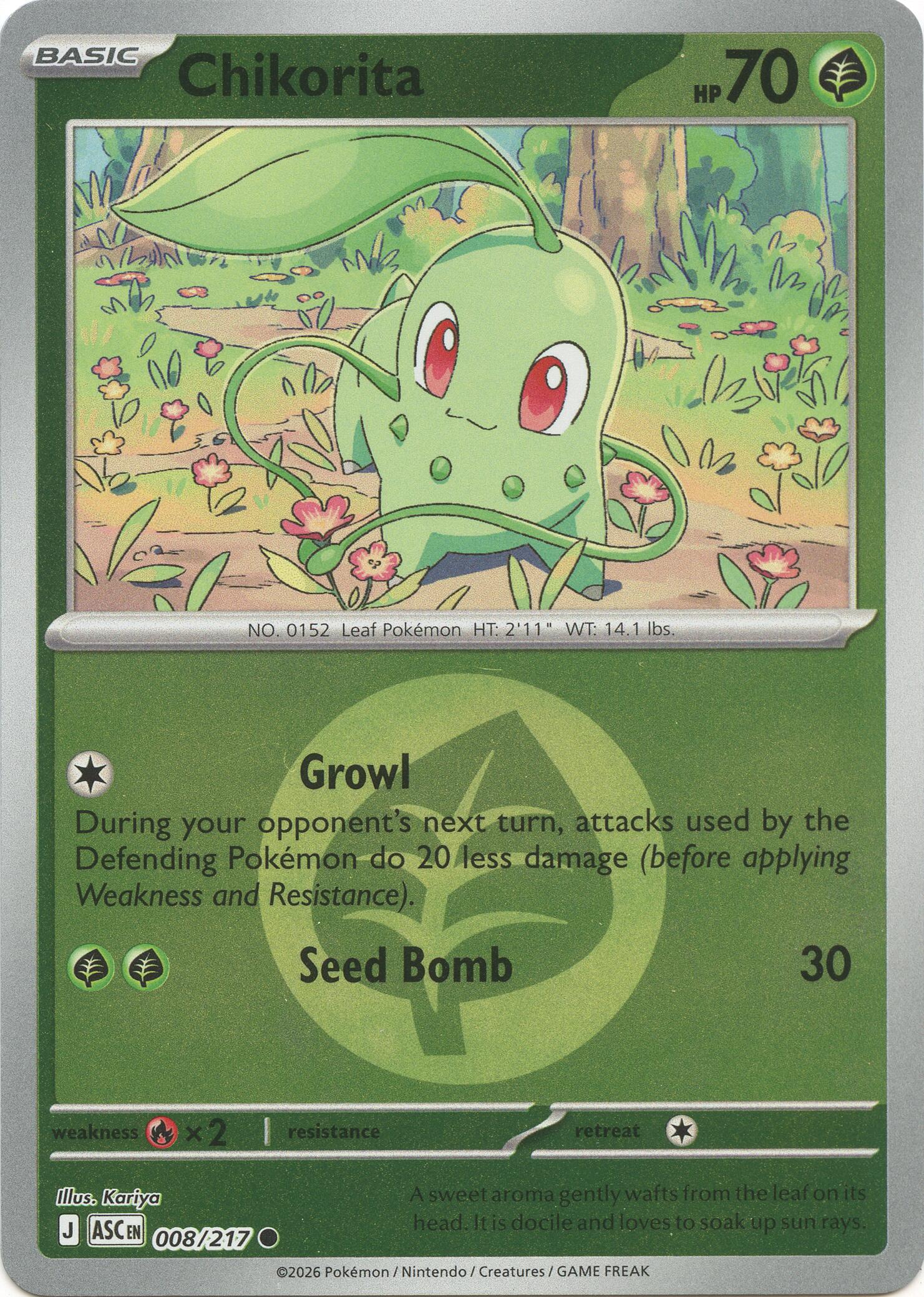 Chikorita (008/217) (Energy Symbol Pattern) [Mega Evolution: Ascended Heroes] | Exor Games Summserside