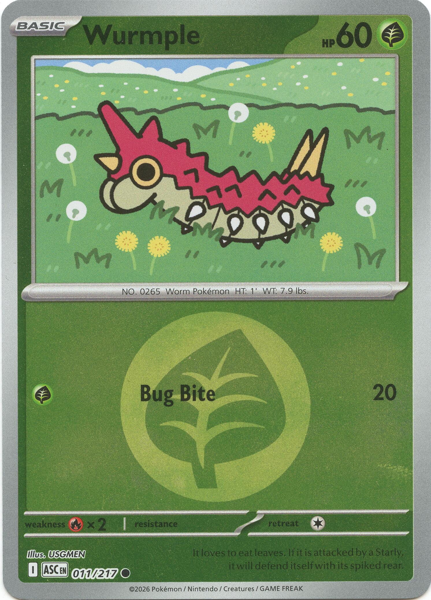 Wurmple (011/217) (Energy Symbol Pattern) [Mega Evolution: Ascended Heroes] | Exor Games Summserside