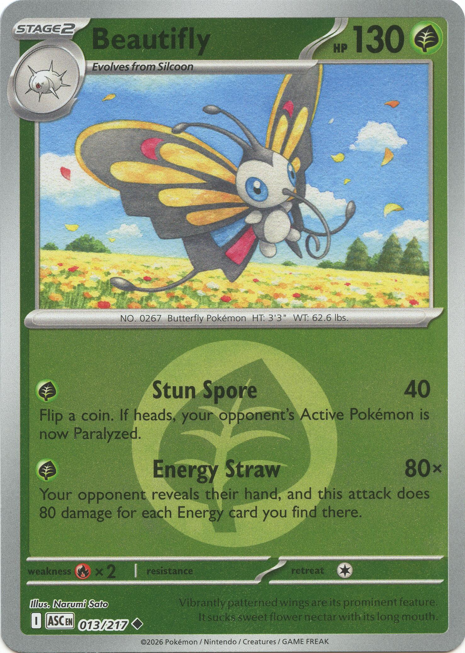 Beautifly (013/217) (Energy Symbol Pattern) [Mega Evolution: Ascended Heroes] | Exor Games Summserside