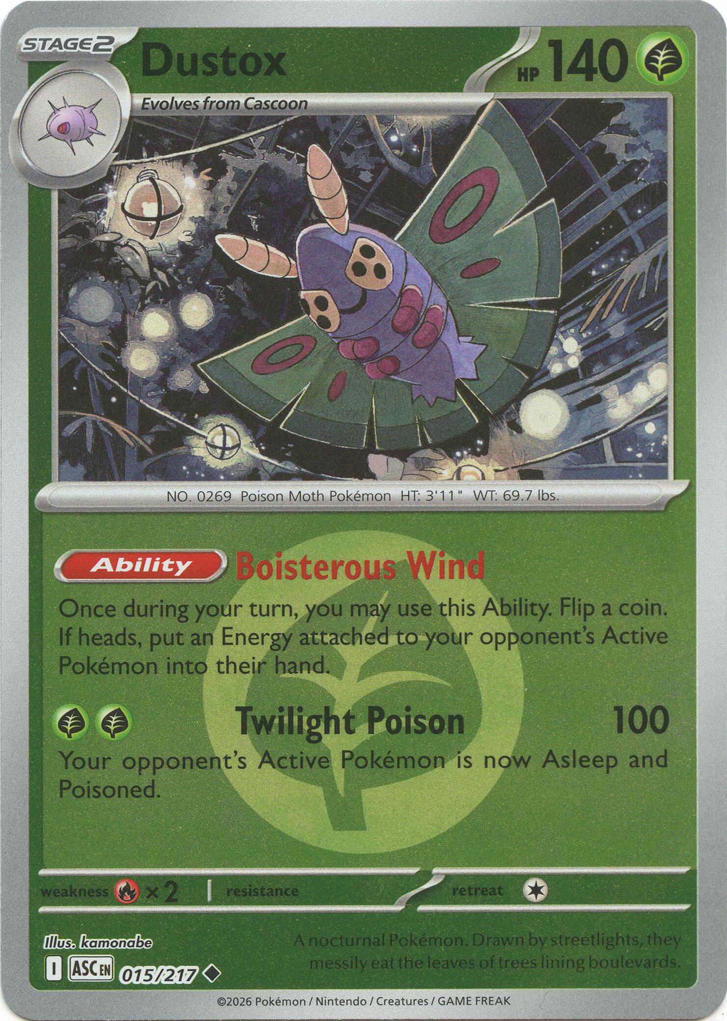 Dustox (015/217) (Energy Symbol Pattern) [Mega Evolution: Ascended Heroes] | Exor Games Summserside