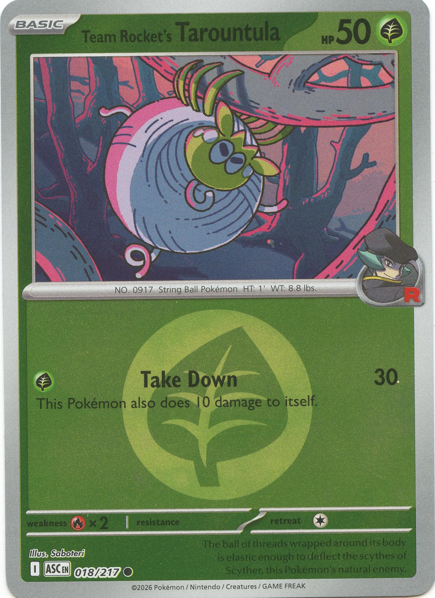 Team Rocket's Tarountula (018/217) (Energy Symbol Pattern) [Mega Evolution: Ascended Heroes] | Exor Games Summserside