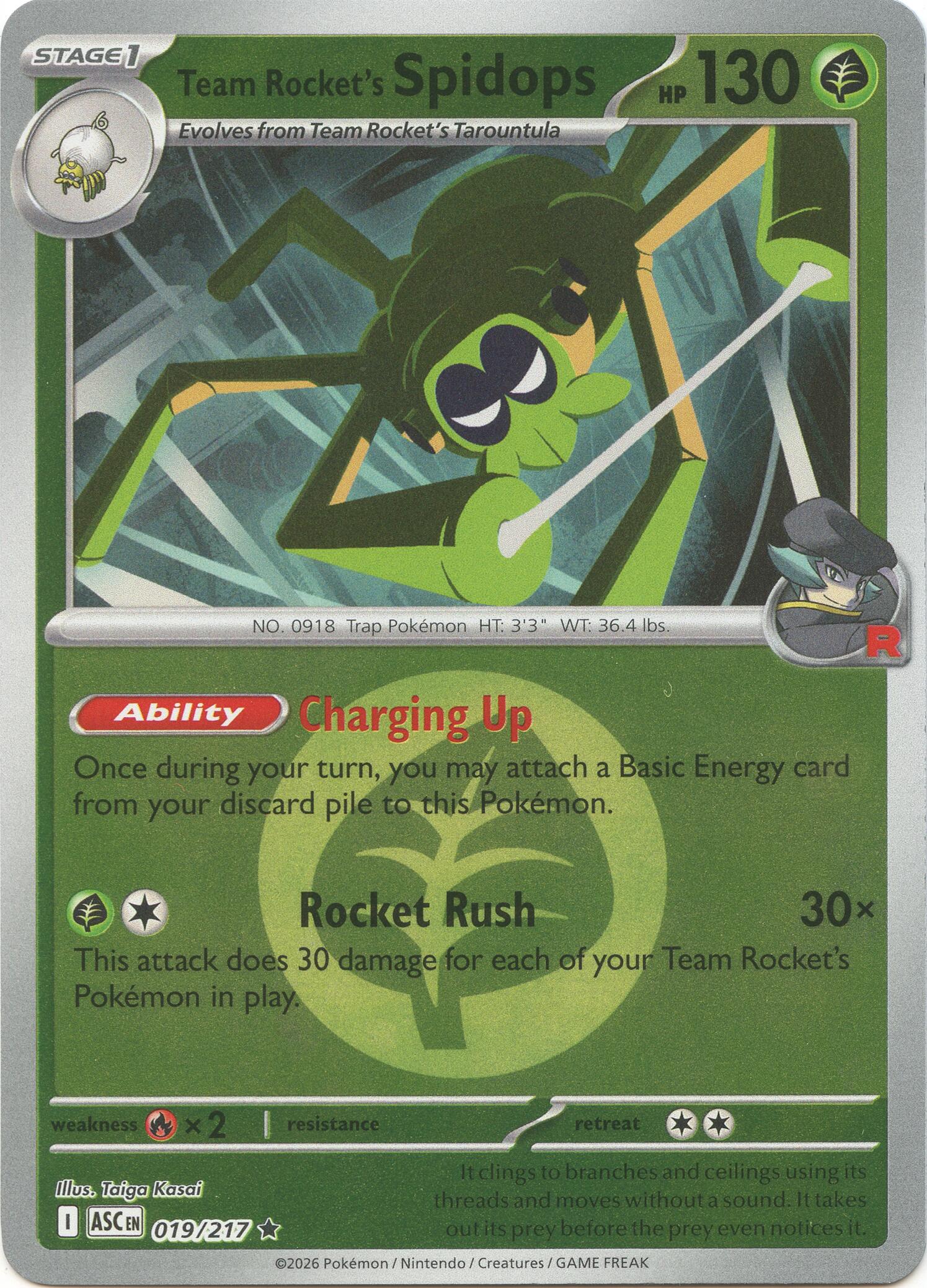 Team Rocket's Spidops (019/217) (Energy Symbol Pattern) [Mega Evolution: Ascended Heroes] | Exor Games Summserside