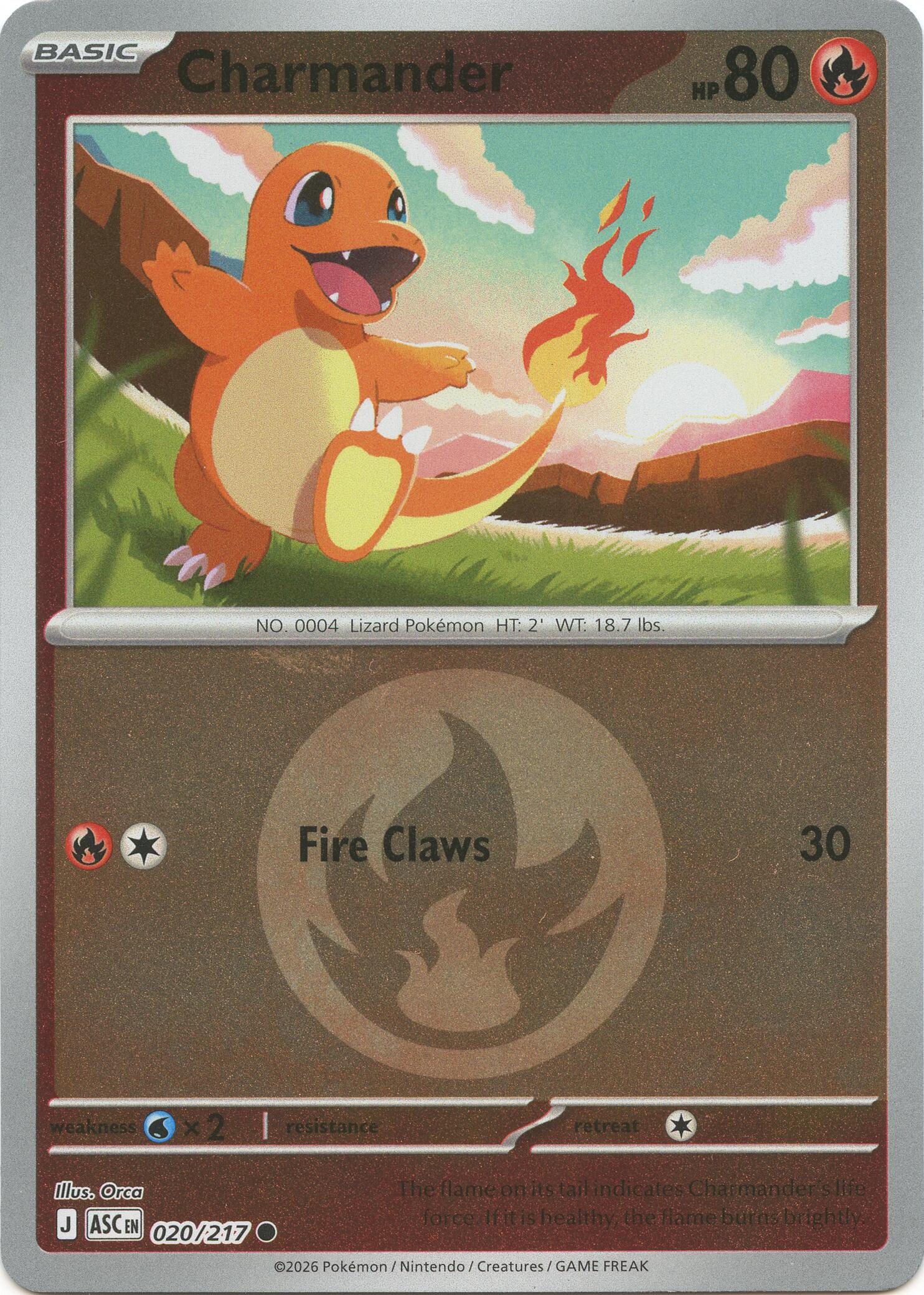 Charmander (020/217) (Energy Symbol Pattern) [Mega Evolution: Ascended Heroes] | Exor Games Summserside