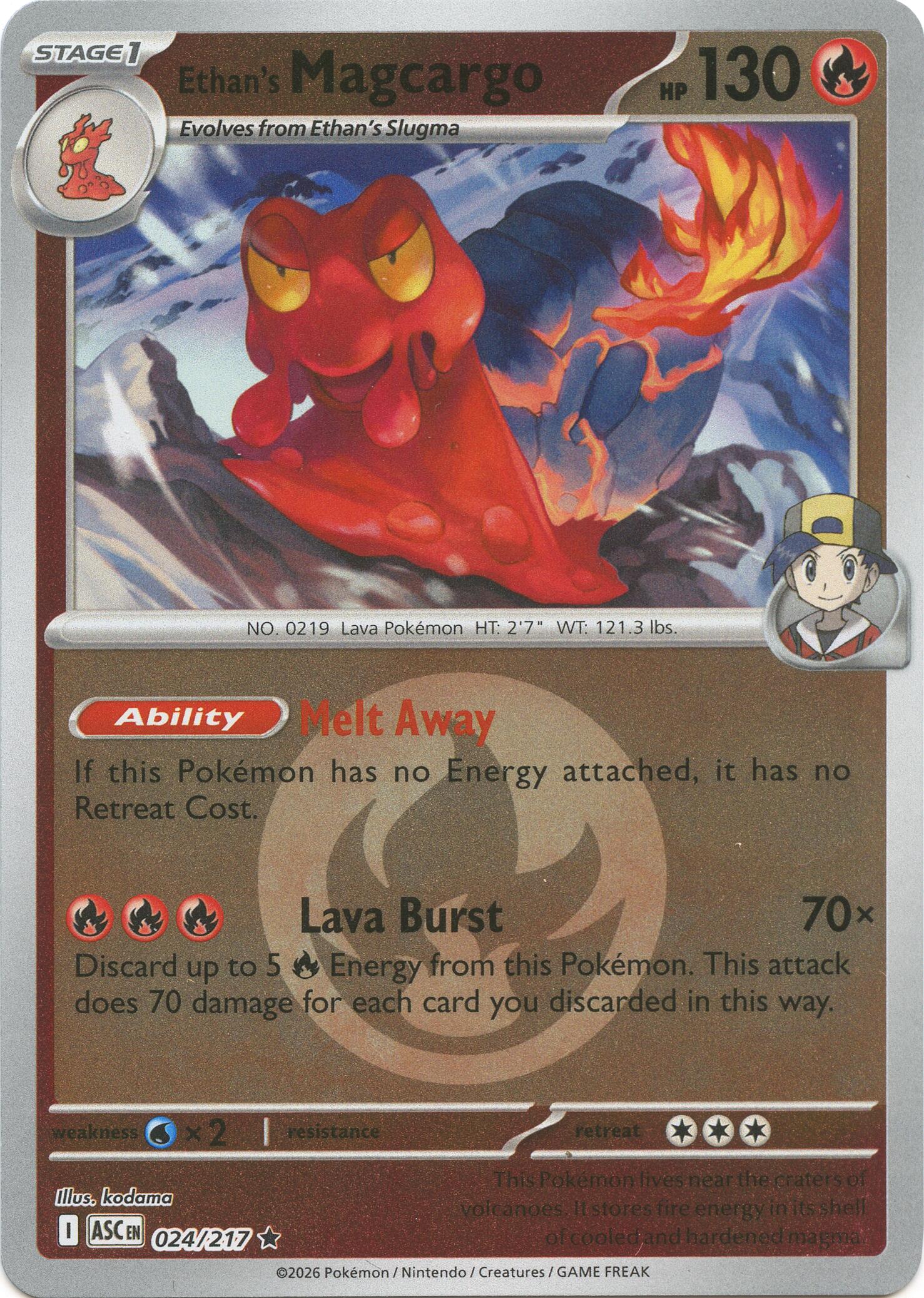 Ethan's Magcargo (024/217) (Energy Symbol Pattern) [Mega Evolution: Ascended Heroes] | Exor Games Summserside