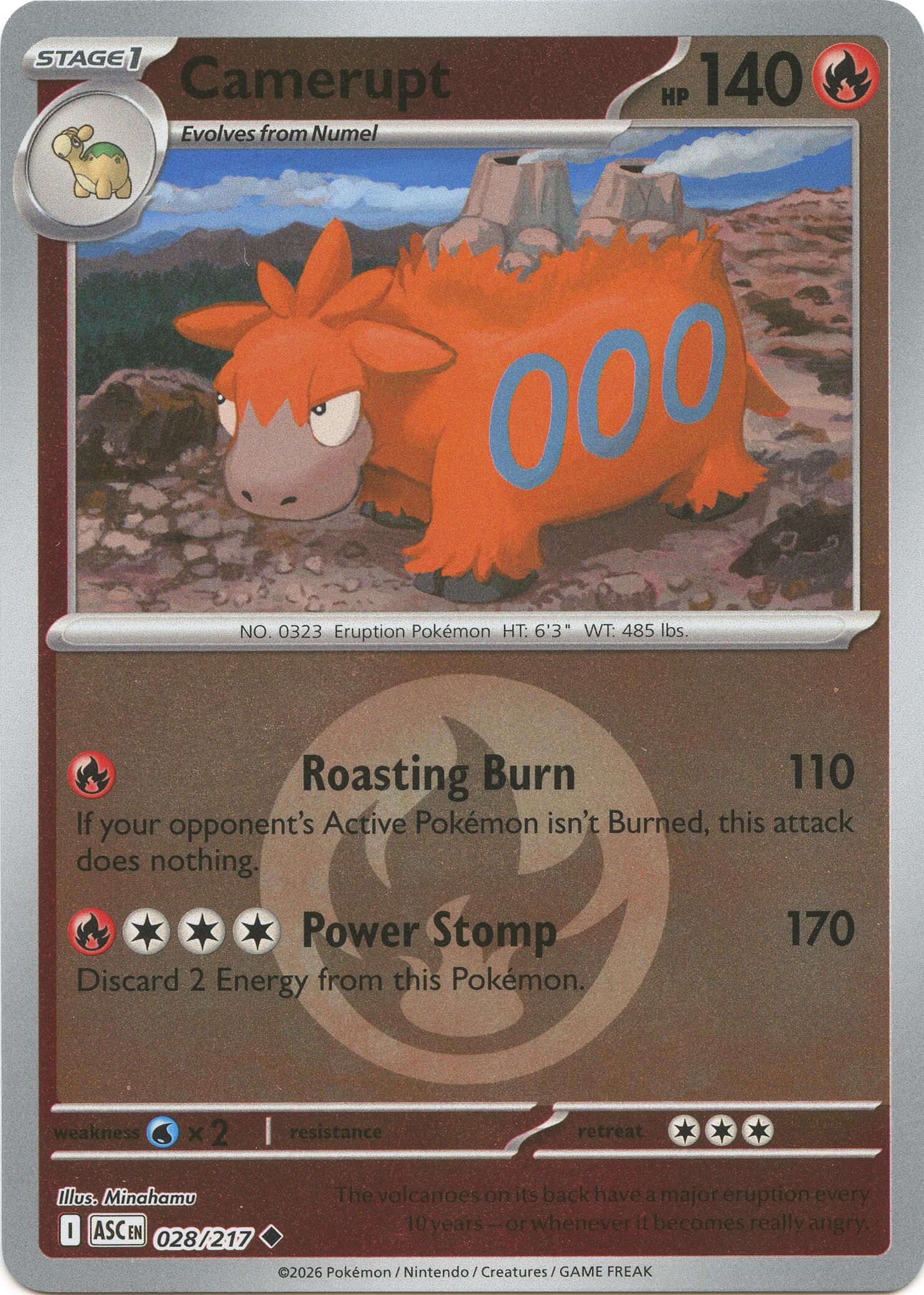 Camerupt (028/217) (Energy Symbol Pattern) [Mega Evolution: Ascended Heroes] | Exor Games Summserside