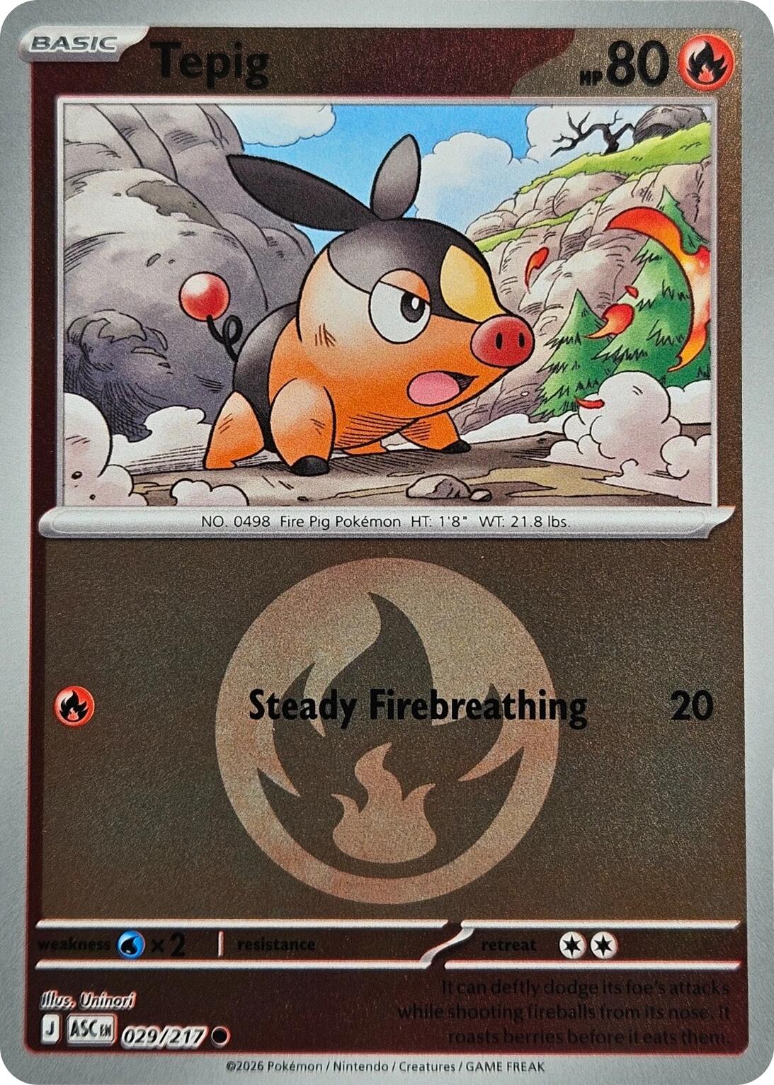 Tepig (029/217) (Energy Symbol Pattern) [Mega Evolution: Ascended Heroes] | Exor Games Summserside