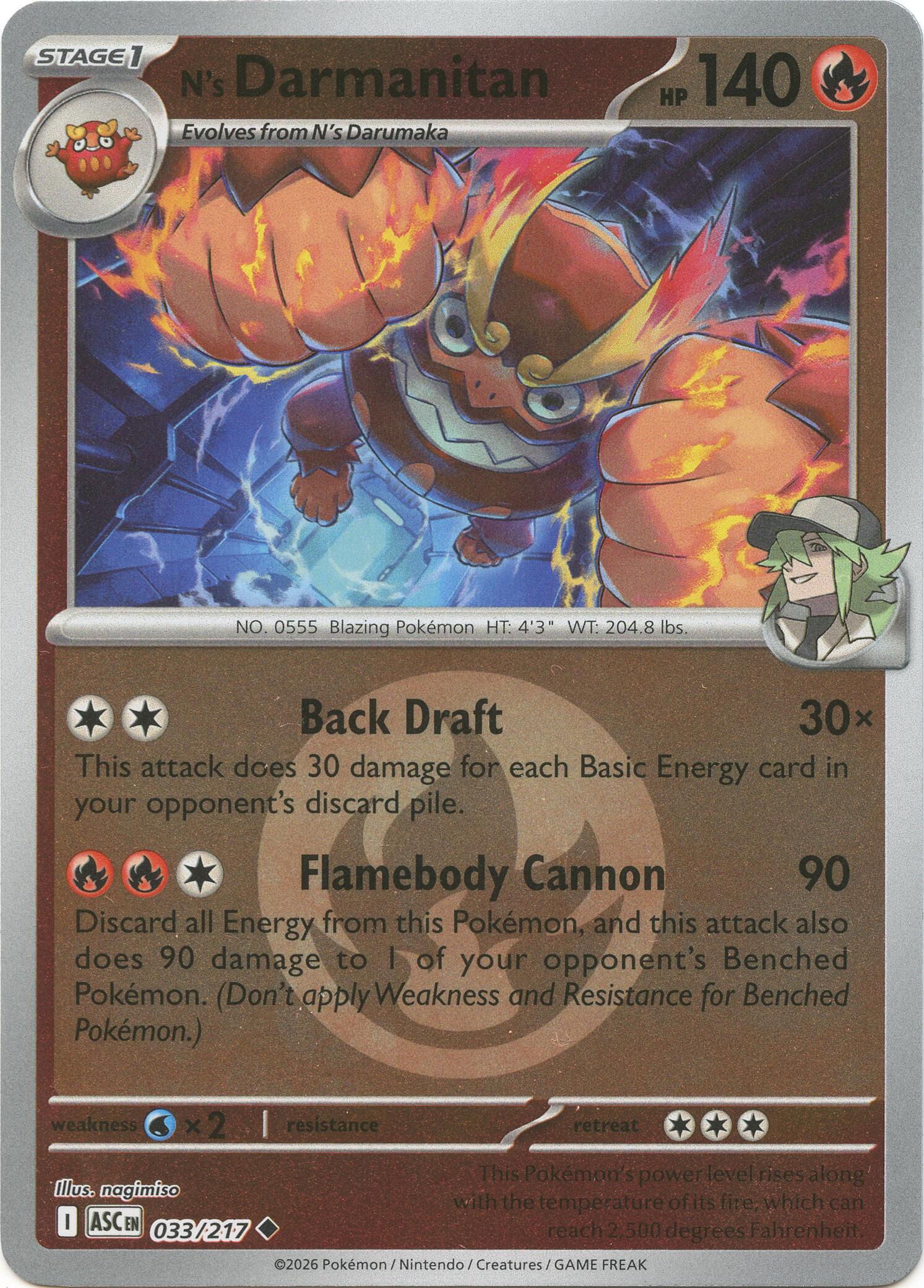 N's Darmanitan (033/217) (Energy Symbol Pattern) [Mega Evolution: Ascended Heroes] | Exor Games Summserside