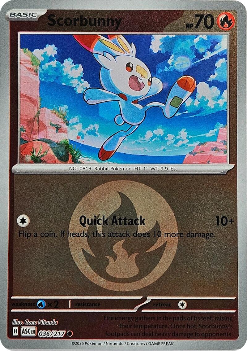Scorbunny (036/217) (Energy Symbol Pattern) [Mega Evolution: Ascended Heroes] | Exor Games Summserside