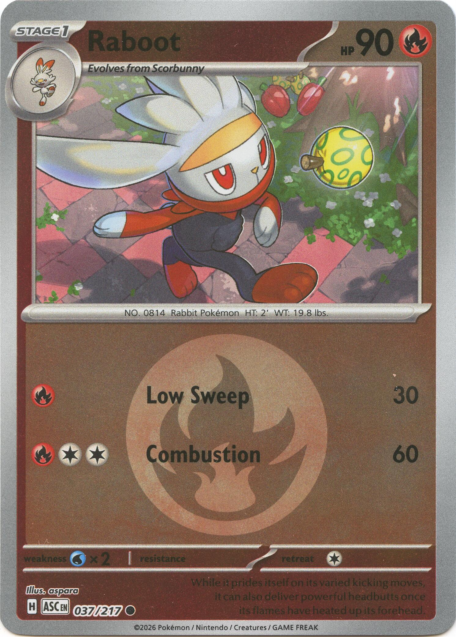 Raboot (037/217) (Energy Symbol Pattern) [Mega Evolution: Ascended Heroes] | Exor Games Summserside