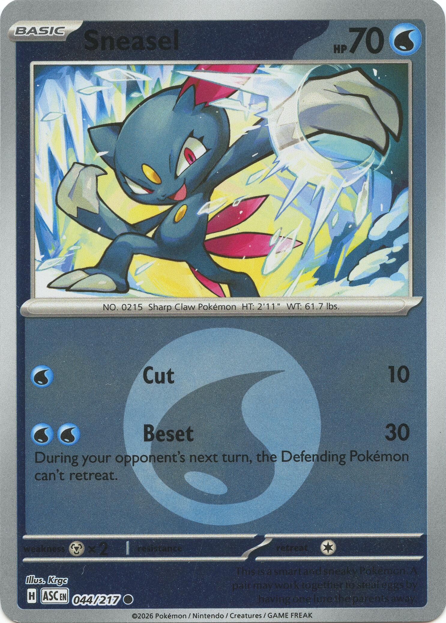 Sneasel (044/217) (Energy Symbol Pattern) [Mega Evolution: Ascended Heroes] | Exor Games Summserside