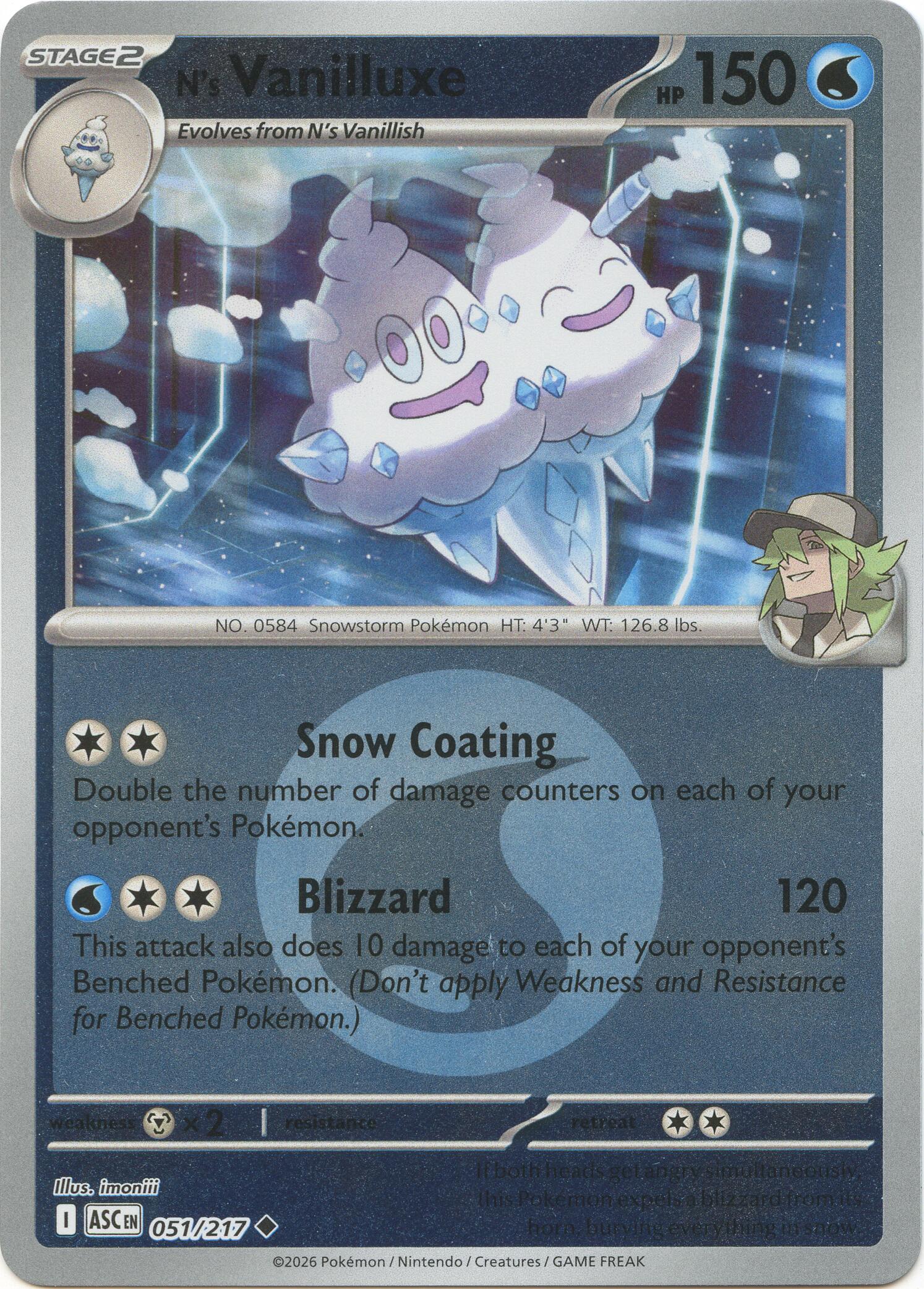 N's Vanilluxe (051/217) (Energy Symbol Pattern) [Mega Evolution: Ascended Heroes] | Exor Games Summserside