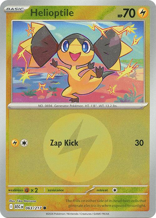 Helioptile (063/217) (Energy Symbol Pattern) [Mega Evolution: Ascended Heroes] | Exor Games Summserside