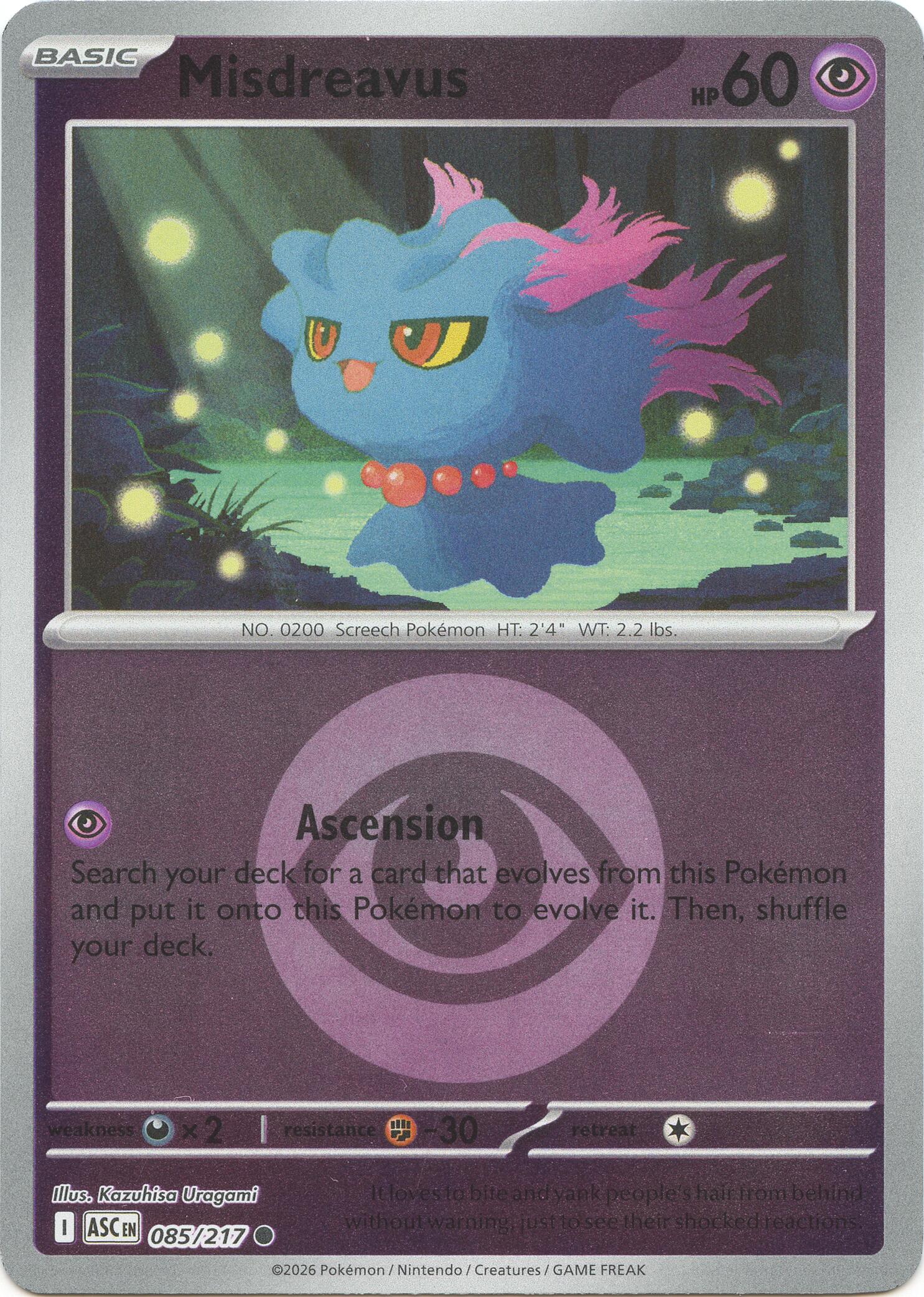 Misdreavus (085/217) (Energy Symbol Pattern) [Mega Evolution: Ascended Heroes] | Exor Games Summserside