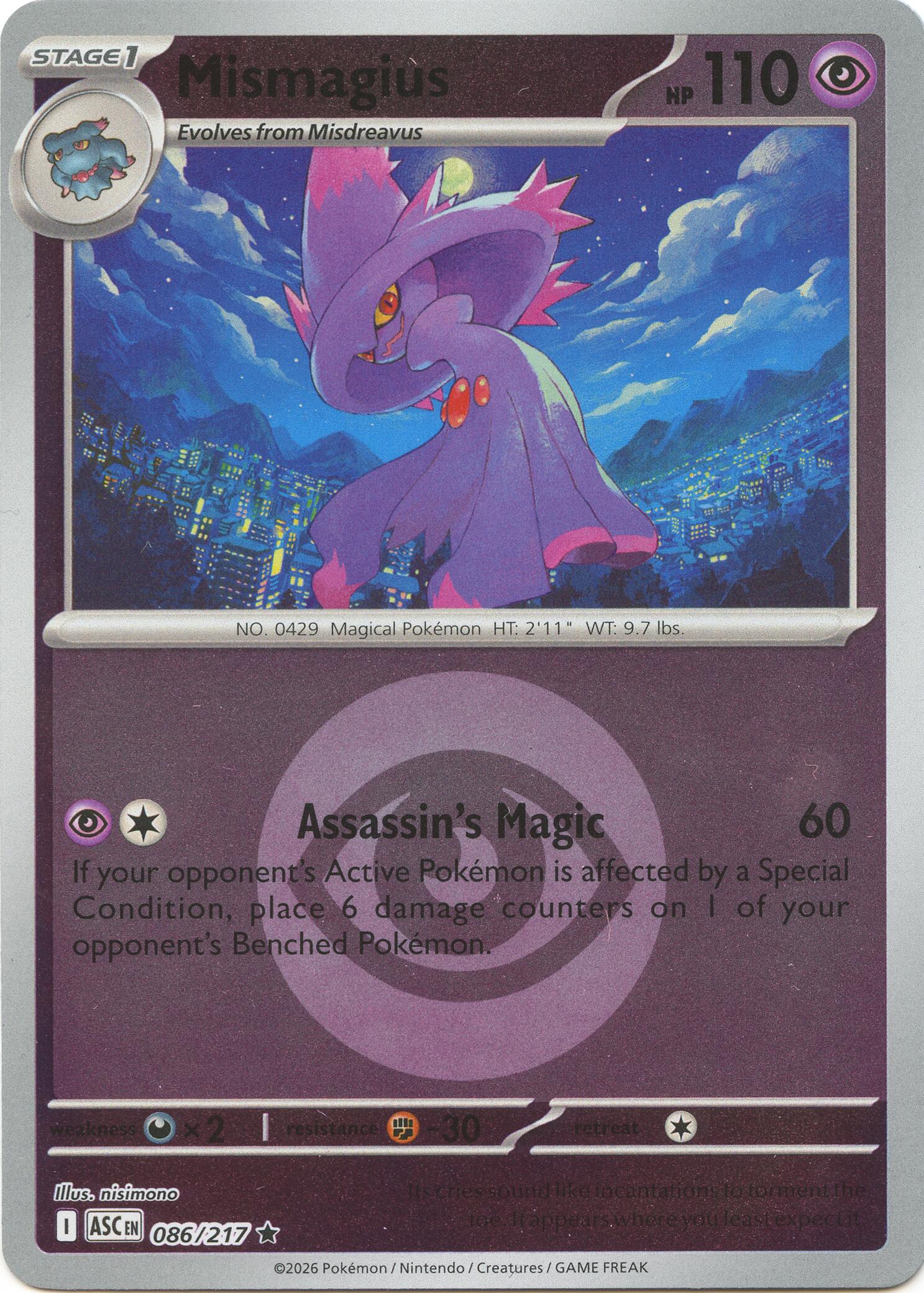Mismagius (086/217) (Energy Symbol Pattern) [Mega Evolution: Ascended Heroes] | Exor Games Summserside