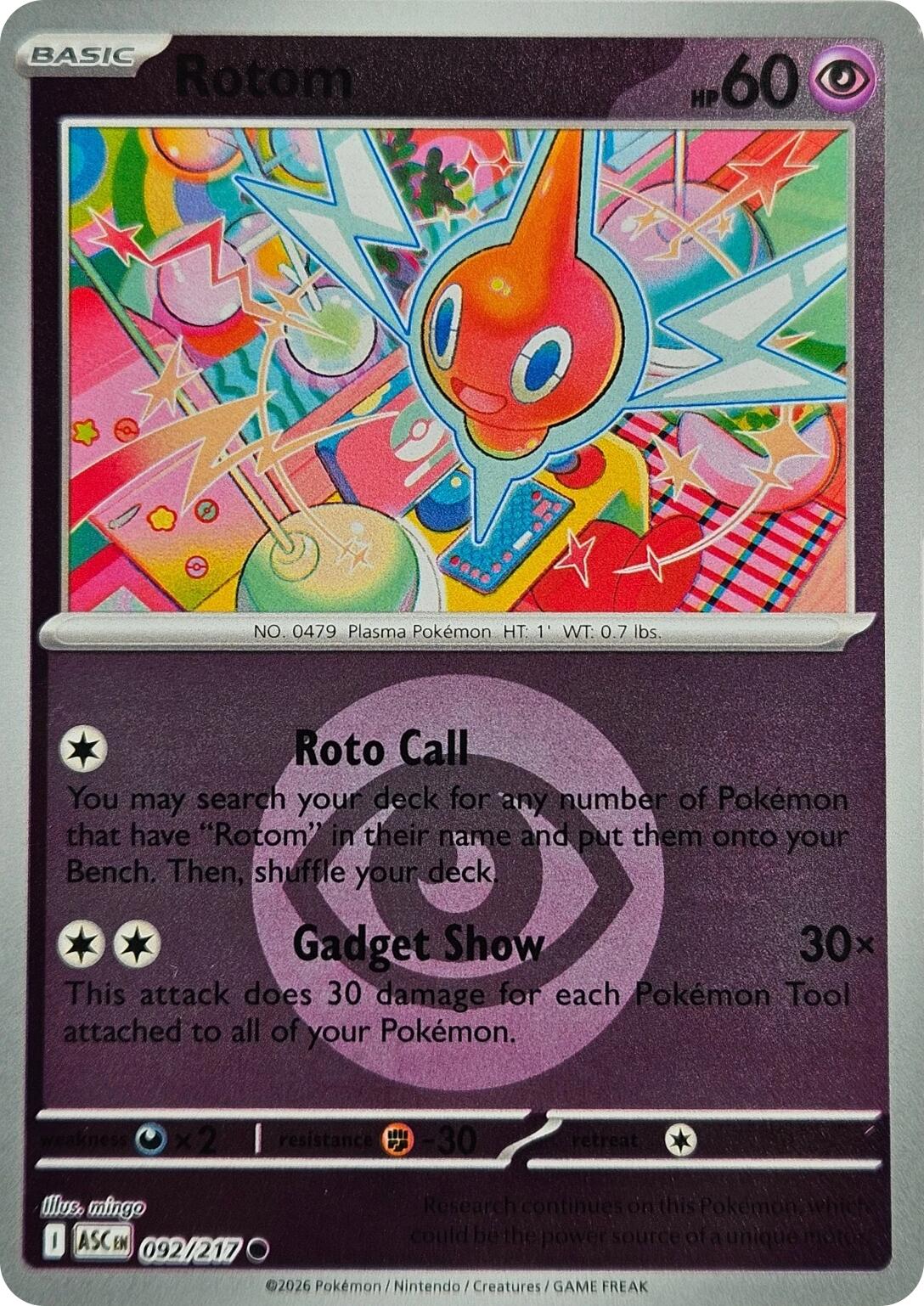 Rotom (092/217) (Energy Symbol Pattern) [Mega Evolution: Ascended Heroes] | Exor Games Summserside