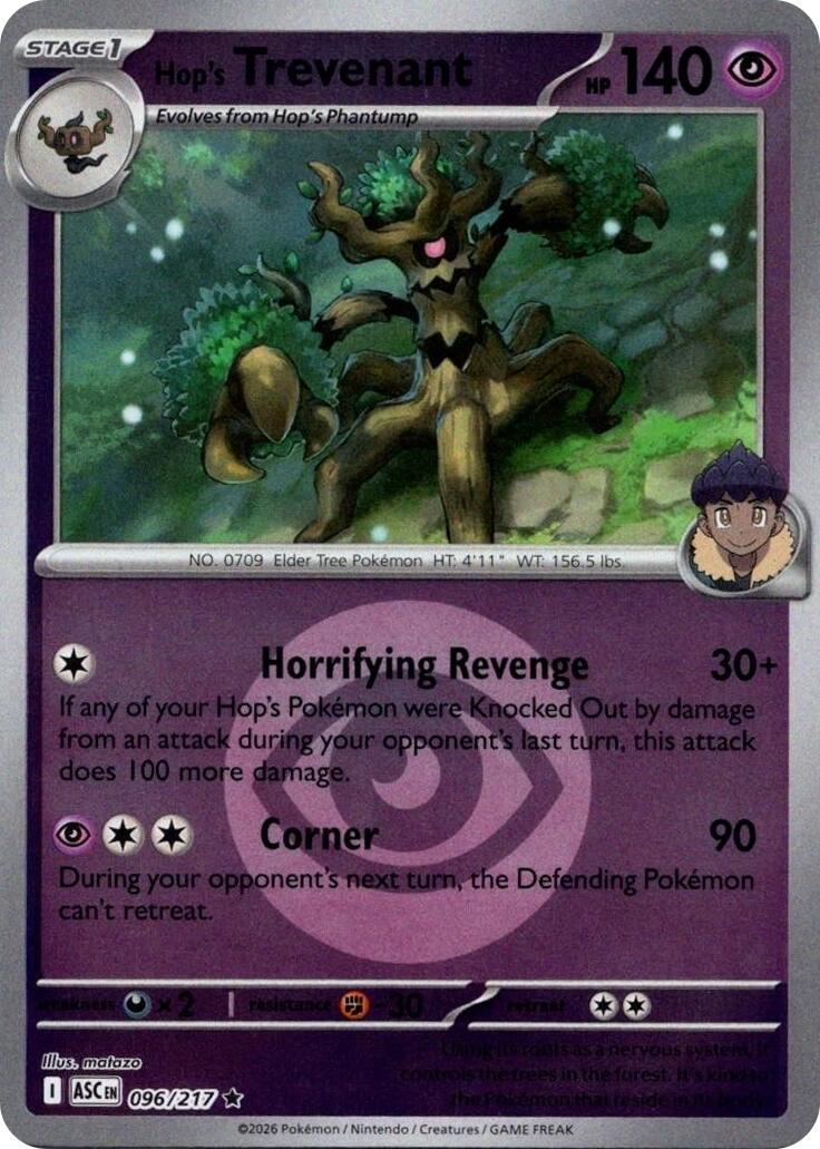 Hop's Trevenant (096/217) (Energy Symbol Pattern) [Mega Evolution: Ascended Heroes] | Exor Games Summserside